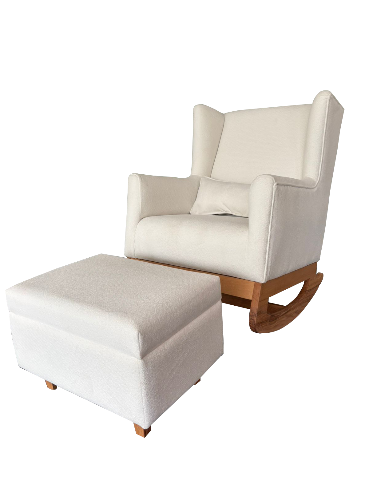 Sway Nursing Chair, Lumbar Cushion and Ottoman