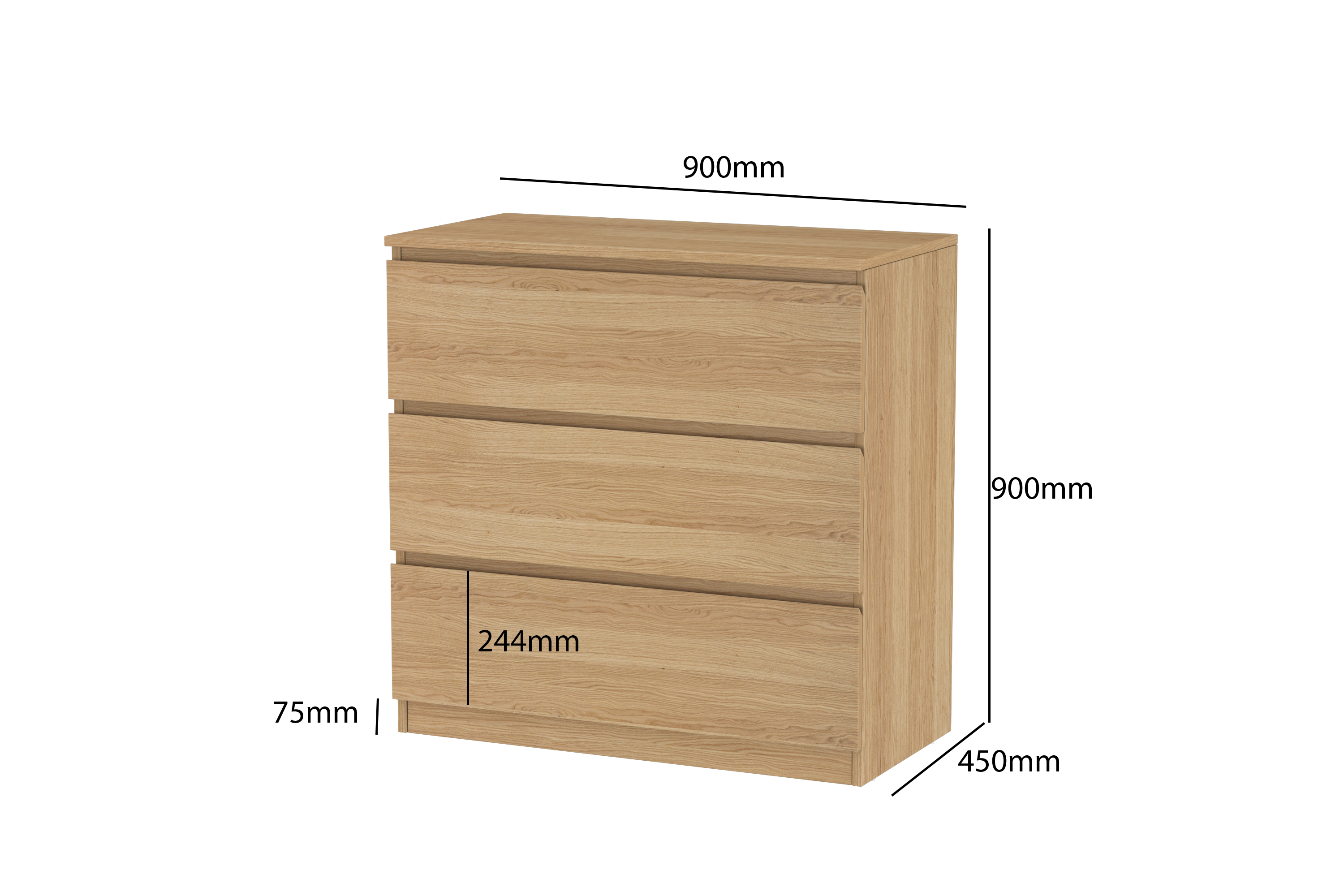 LittleBird Chest of Drawer S6 in Oak
