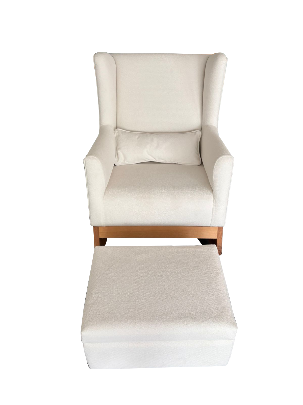 Sway Nursing Chair, Lumbar Cushion and Ottoman