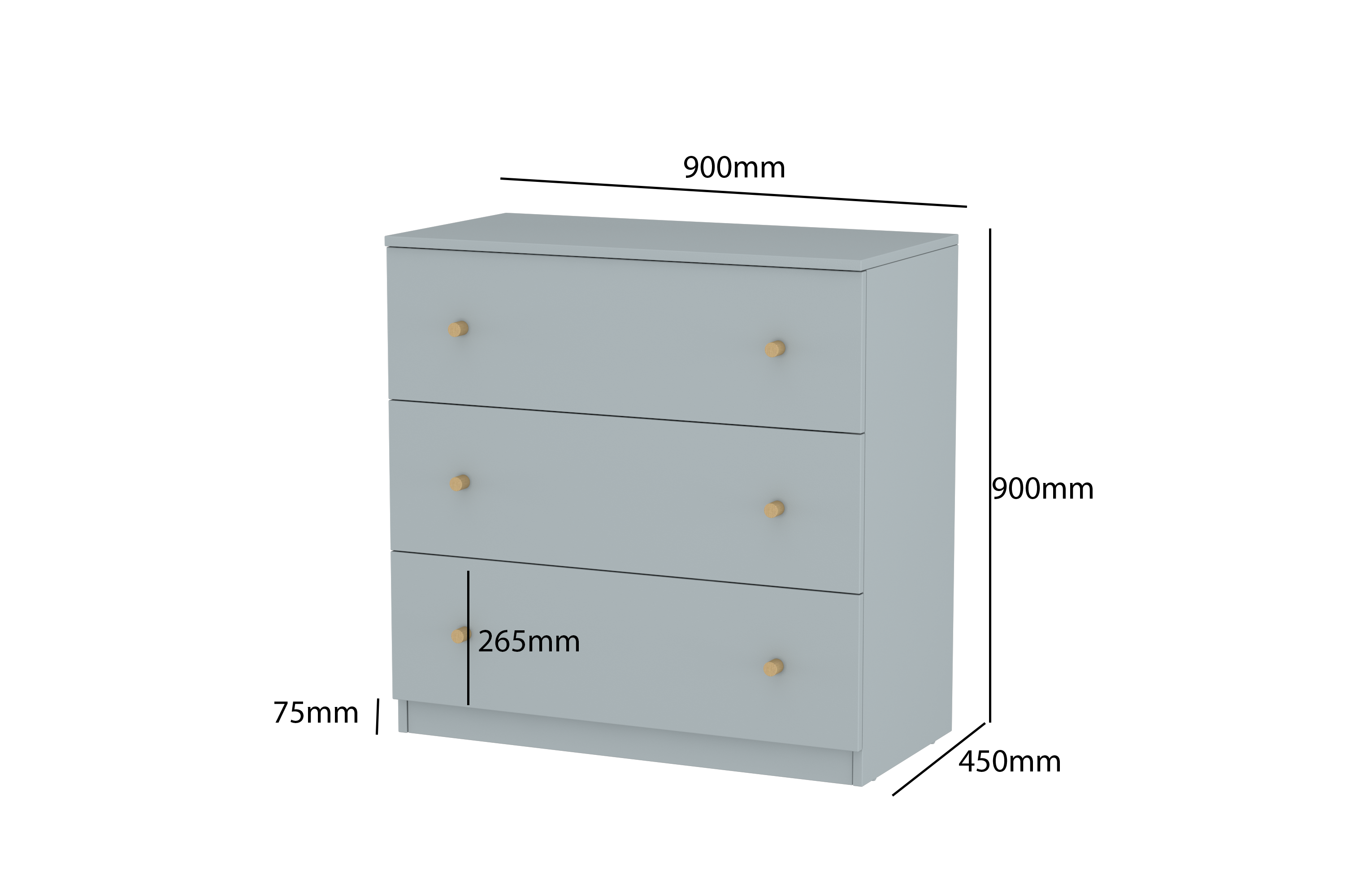 LittleBird Chest of Drawer S6 in Grey