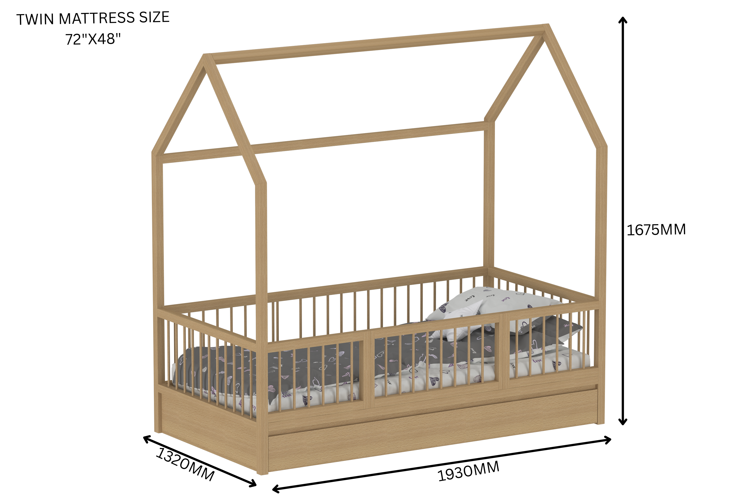 The LittleBird Floor Hut Bed B2 with Storage