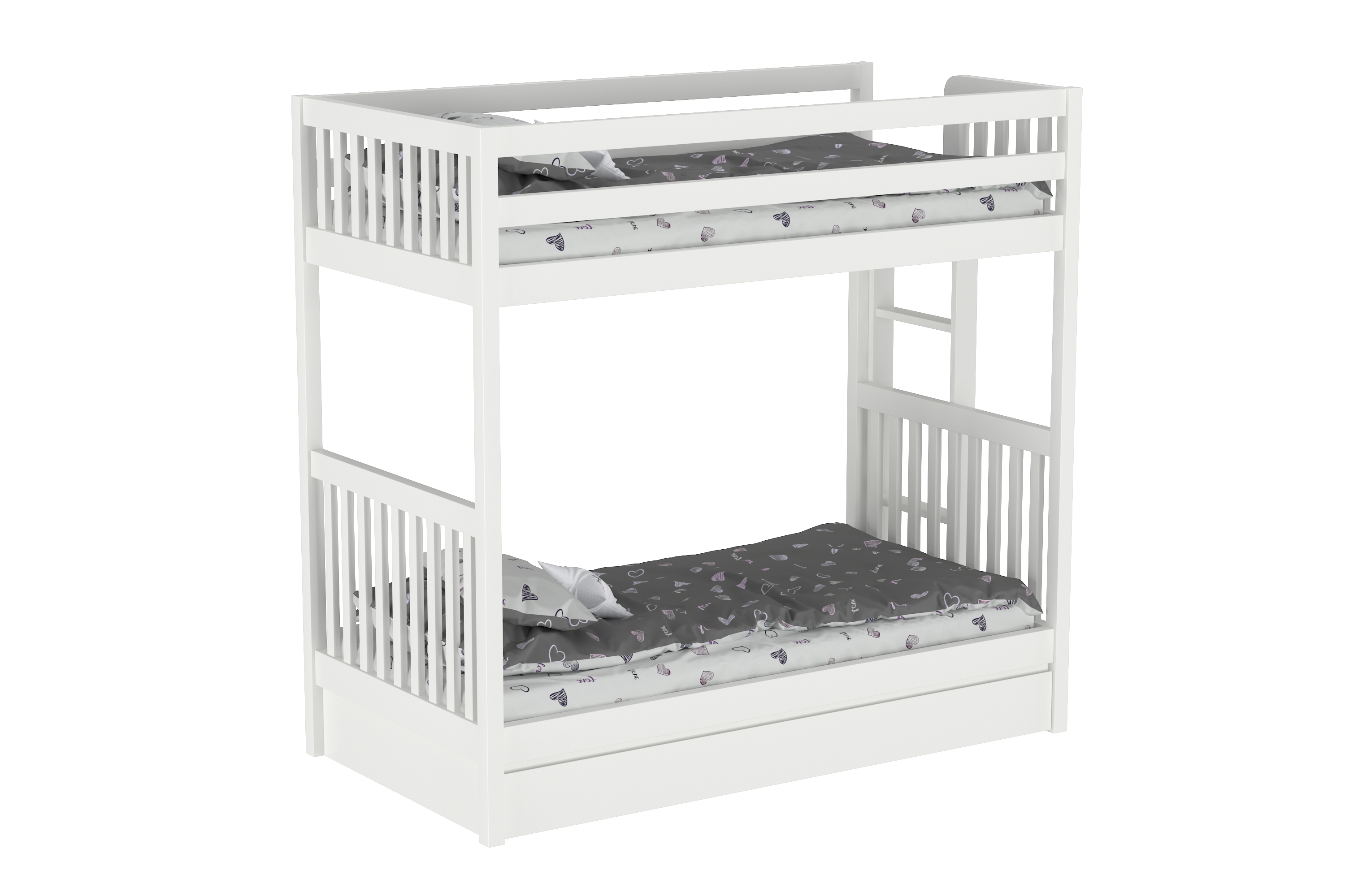 Harmony Single Single Beechwood Bunk Bed with Trundle Bed