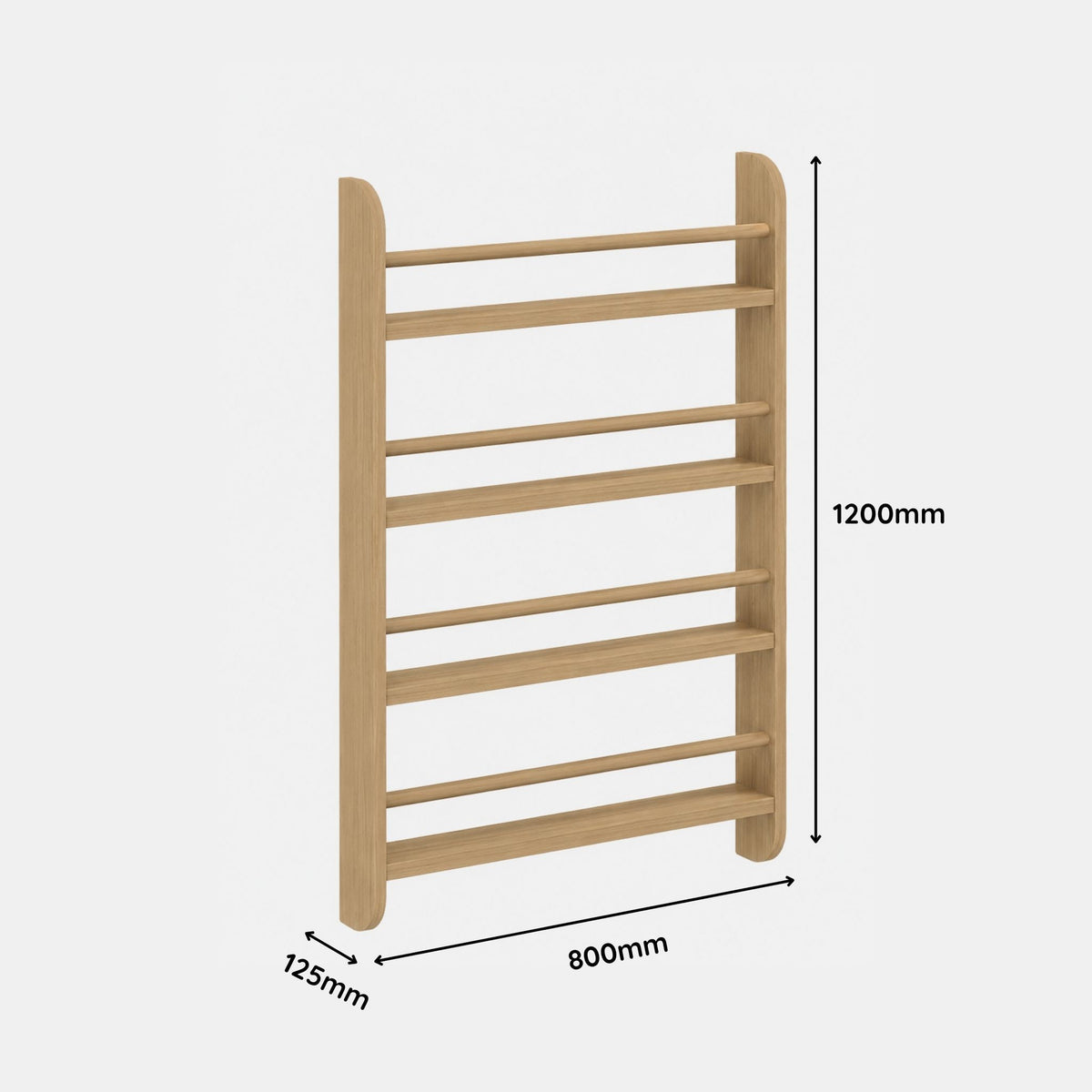 Ledge bookshelf in Oak