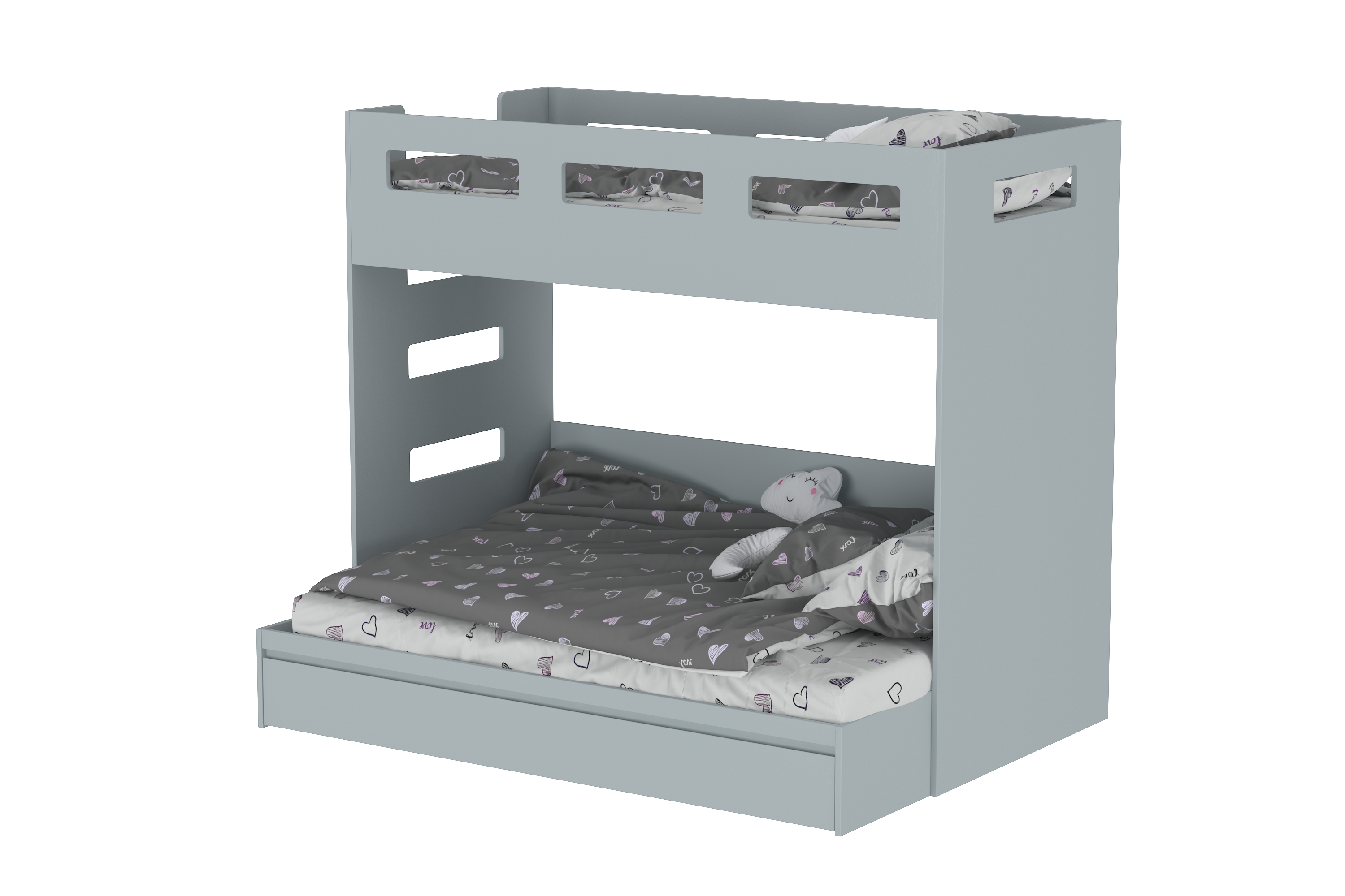 Delight Queen- Single Bunk Bed with Trundle Bed