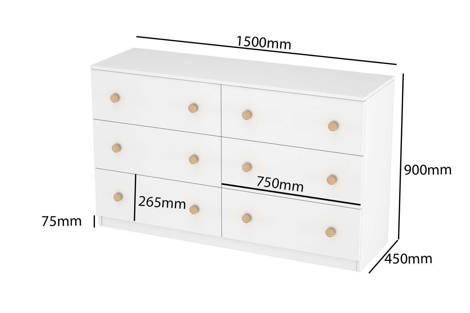 LittleBird Chest of Drawer S1 in White