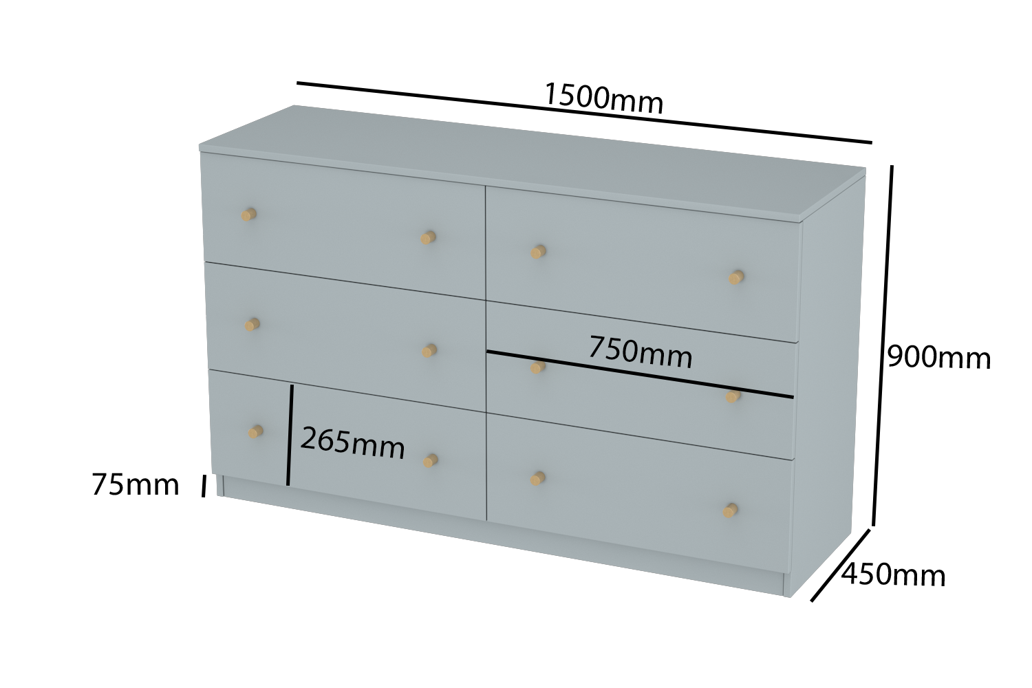 LittleBird Chest of Drawer S1 in Grey