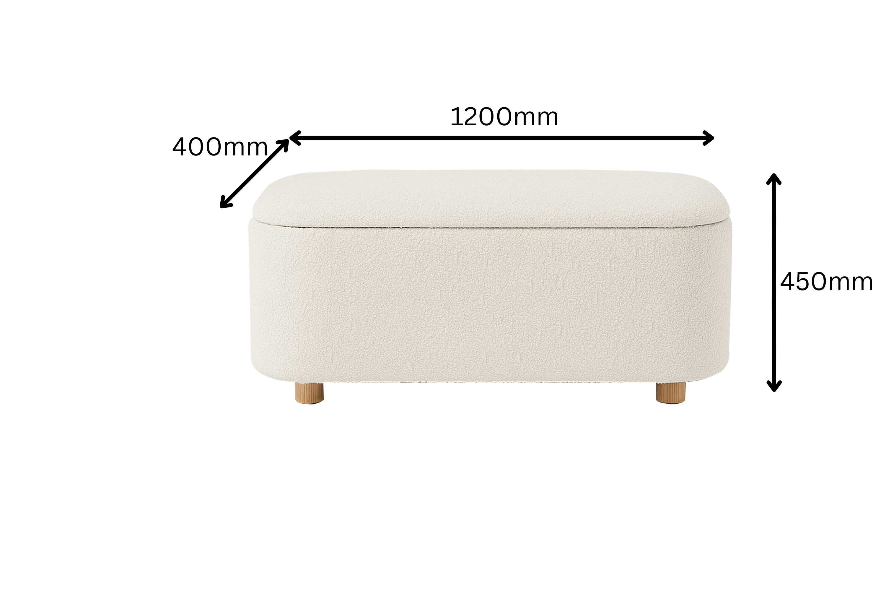Pebble Bouclé Storage Bench