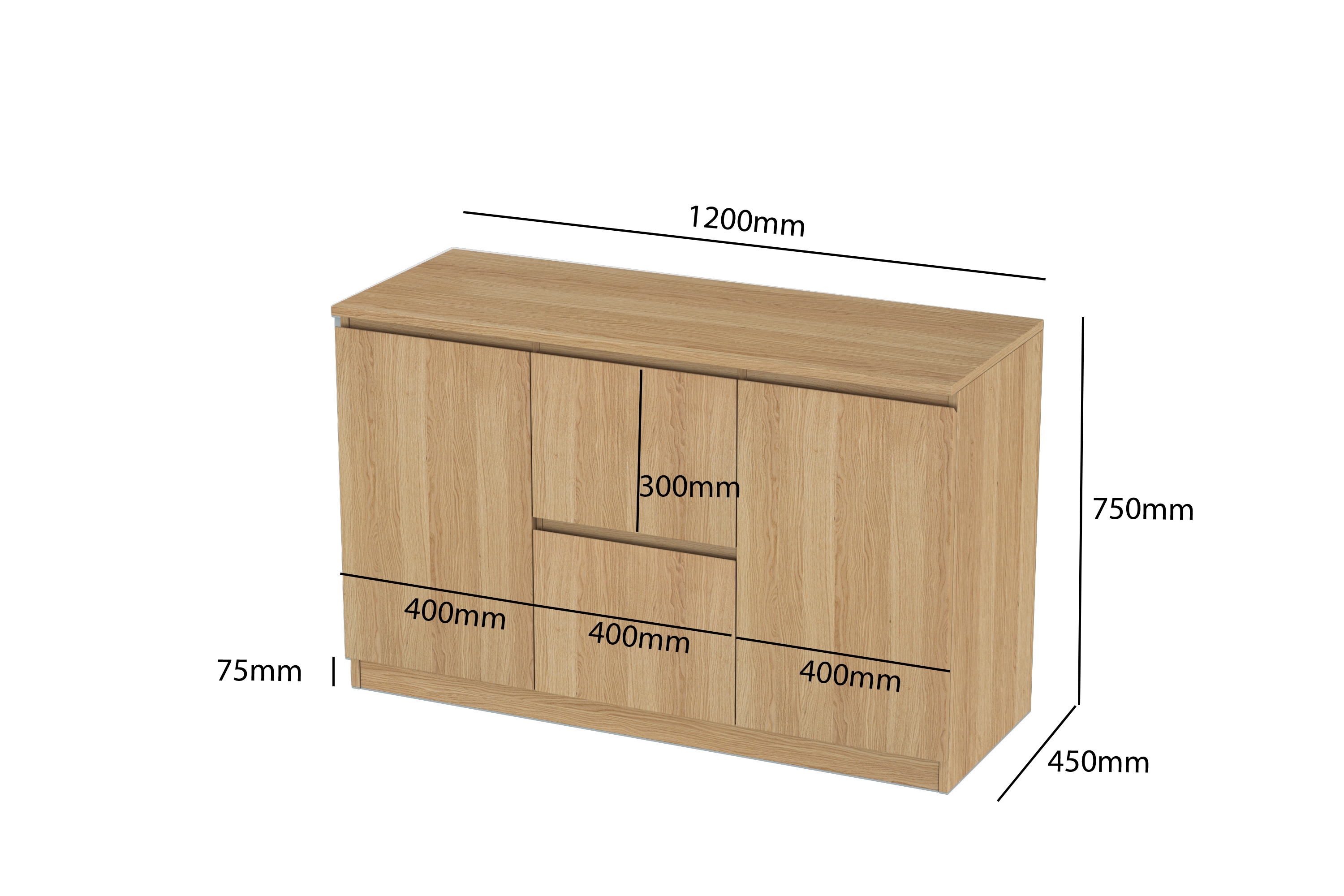 LittleBird Chest of Drawer S7 in Oak