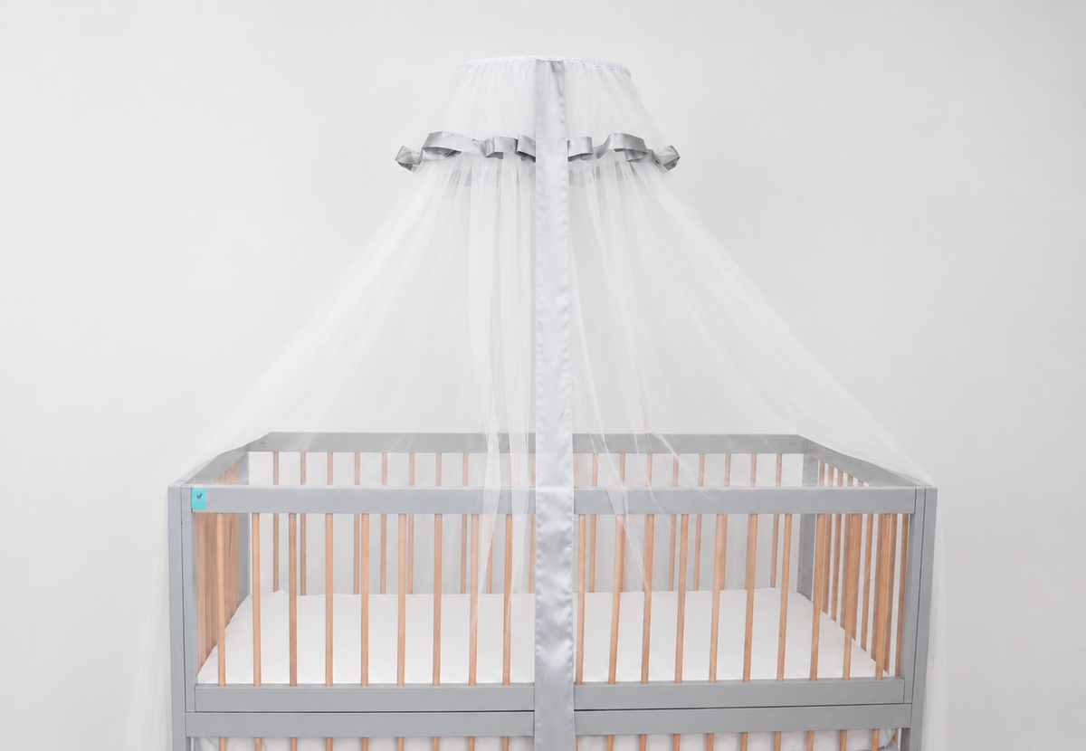 Crib Canopy with Bow Accent