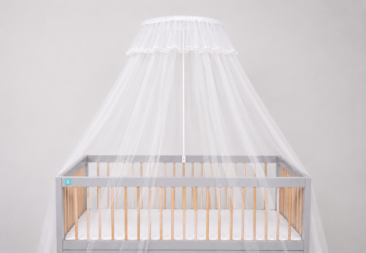 Crib Canopy with Bow Accent