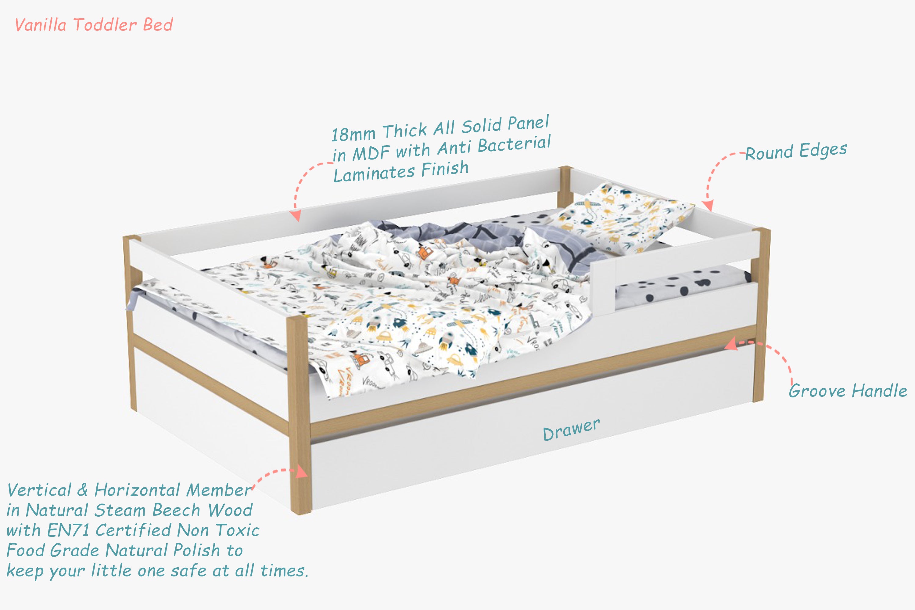 Vanilla Toddler Bed