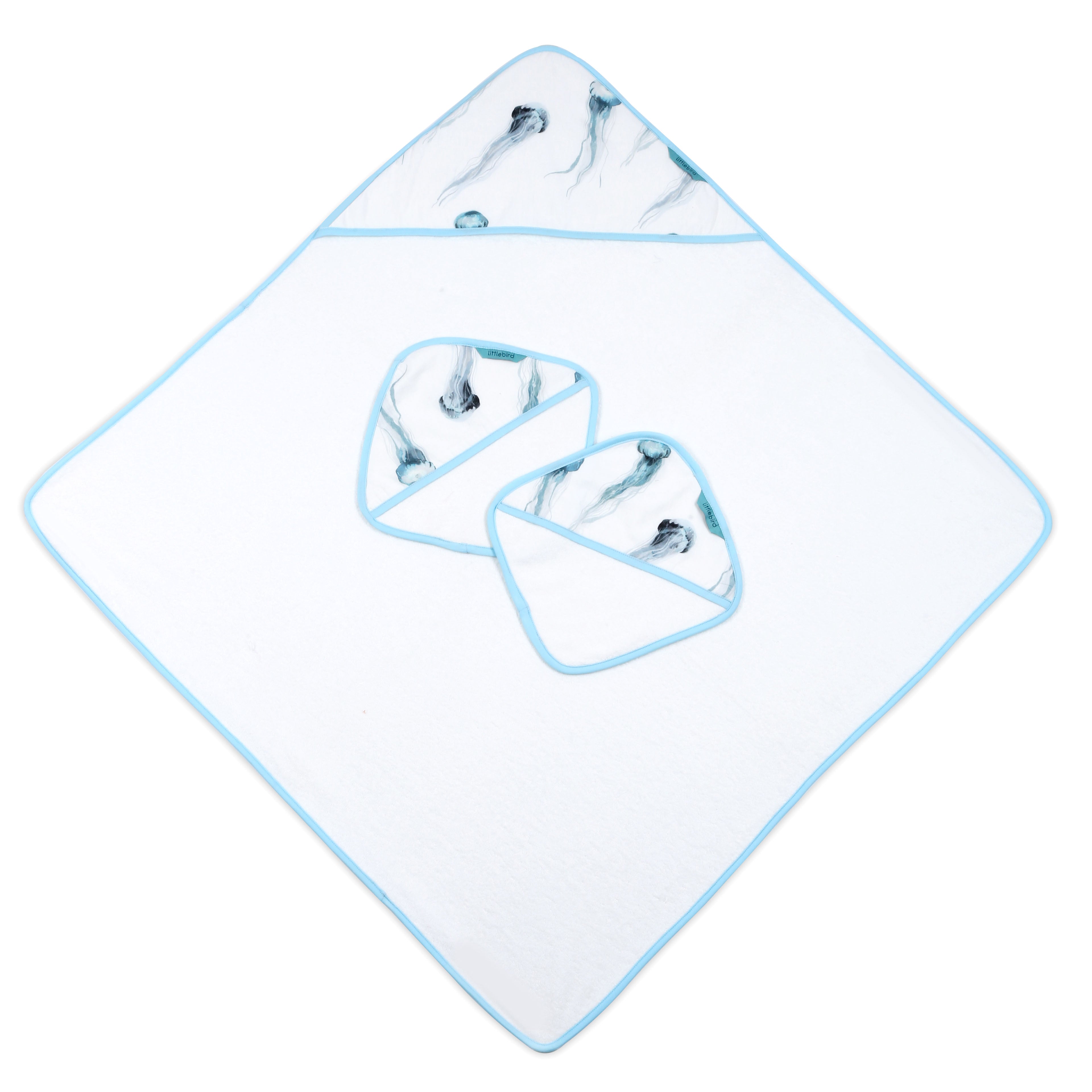 Jellyfish- Hooded Bamboo Towel Set