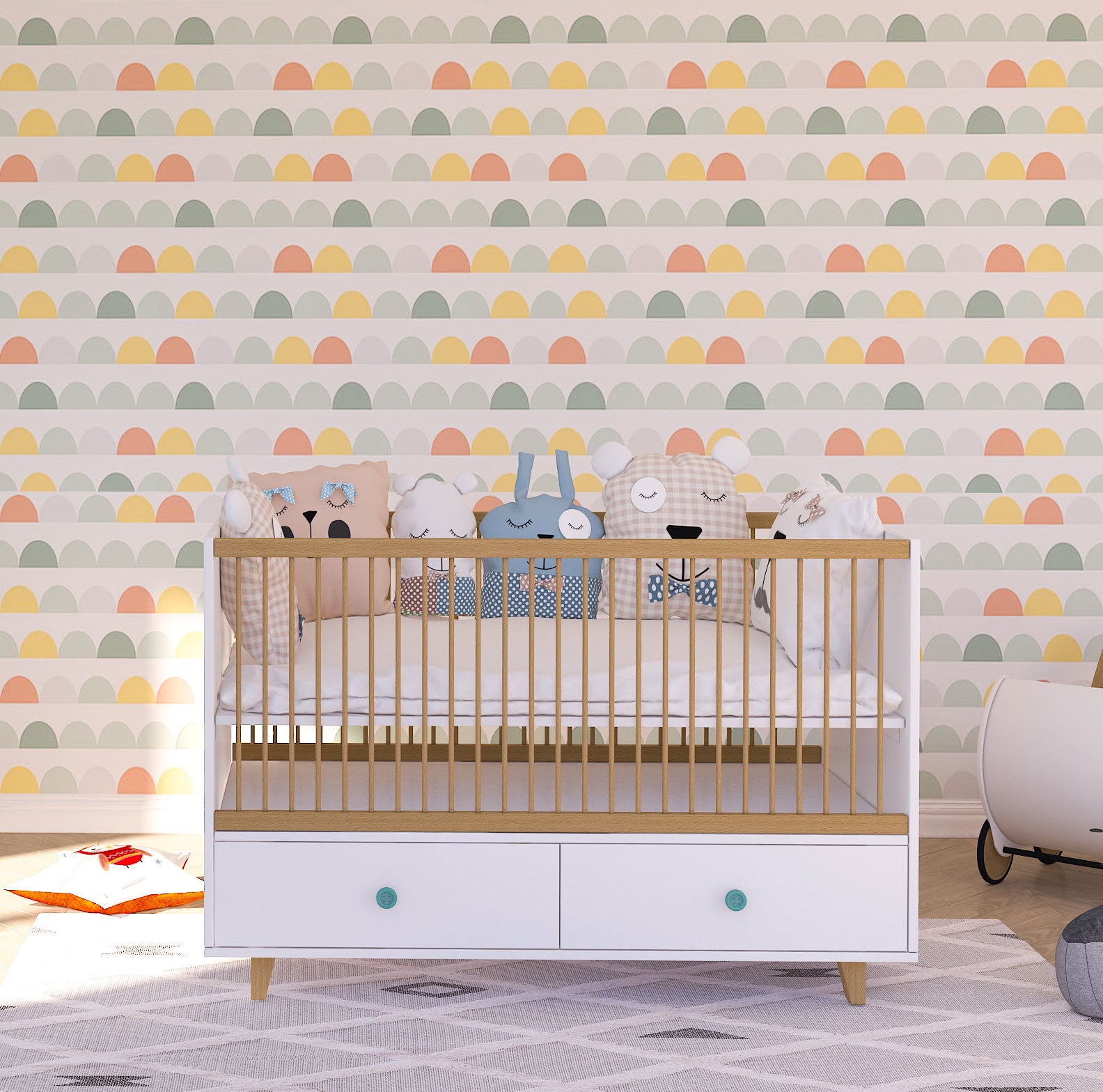 Baby Crib with Drawer