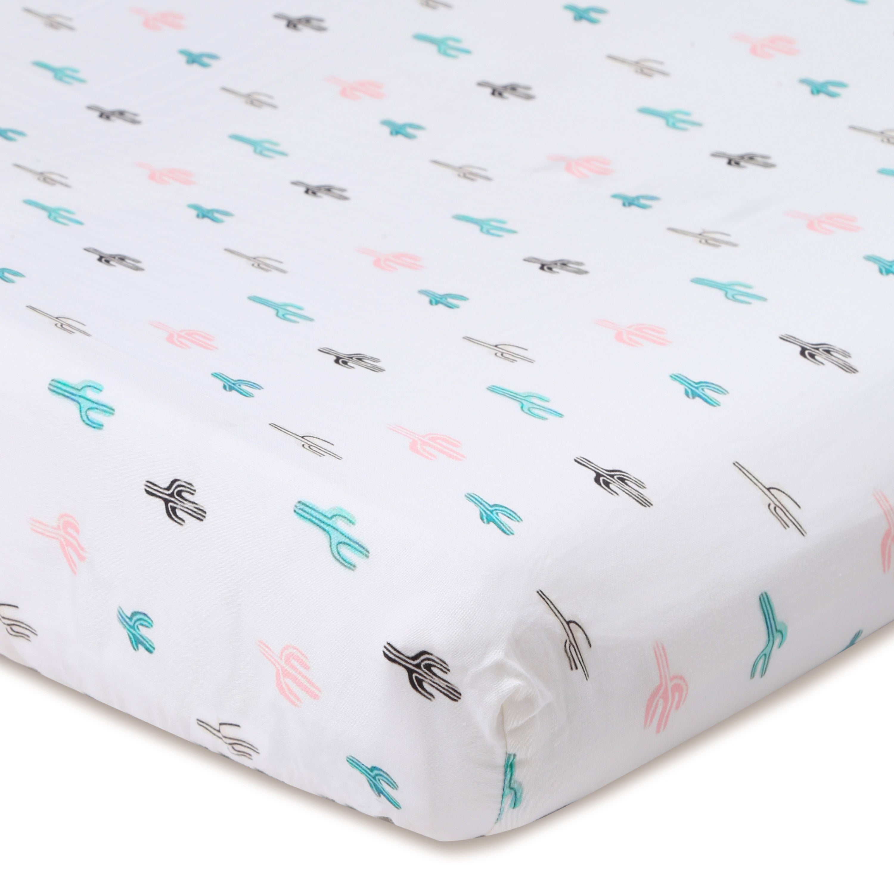 Cactus Life- Fitted Changing Pad Sheet in Organic Cotton