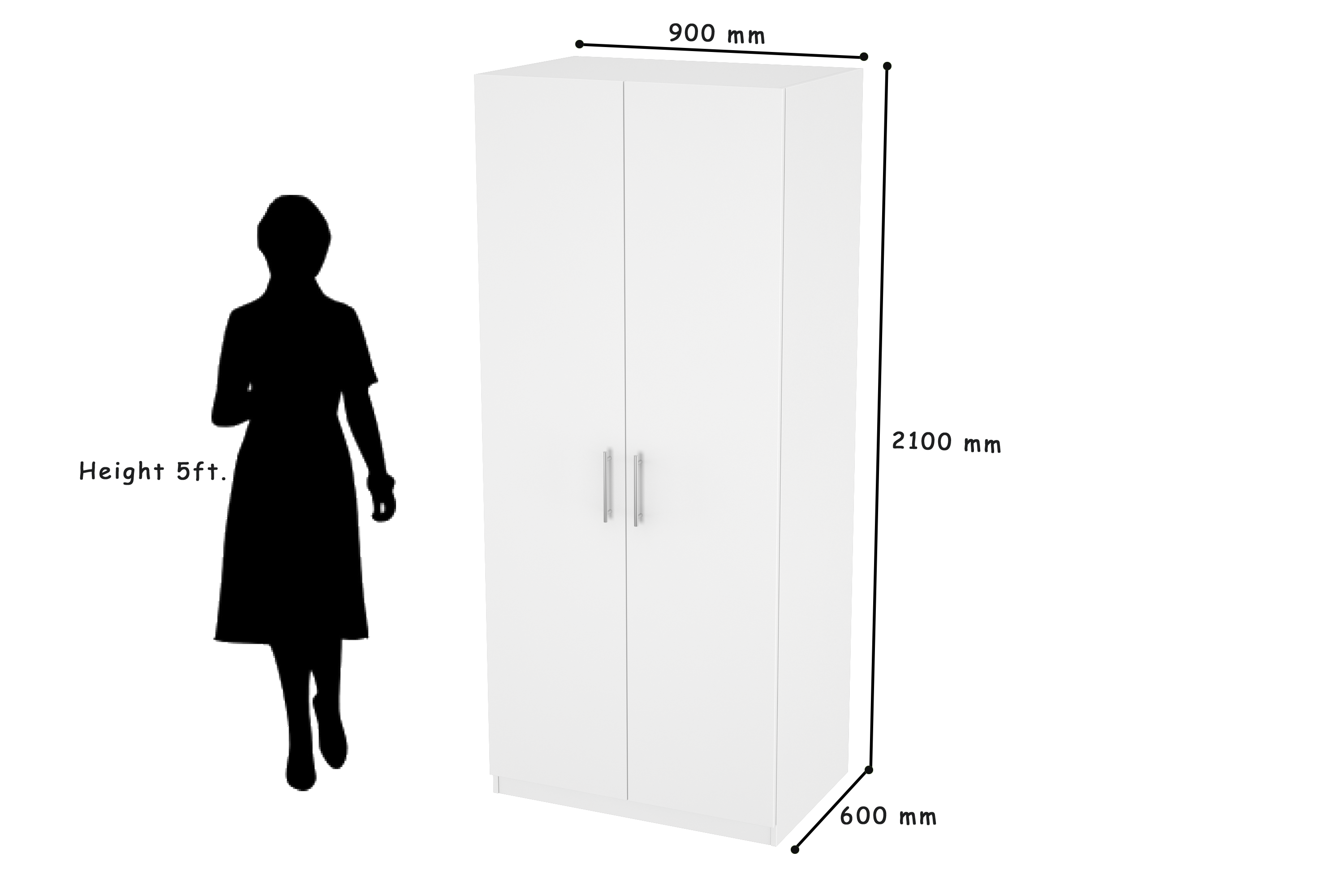 Elegant Two Door Wardrobe D2