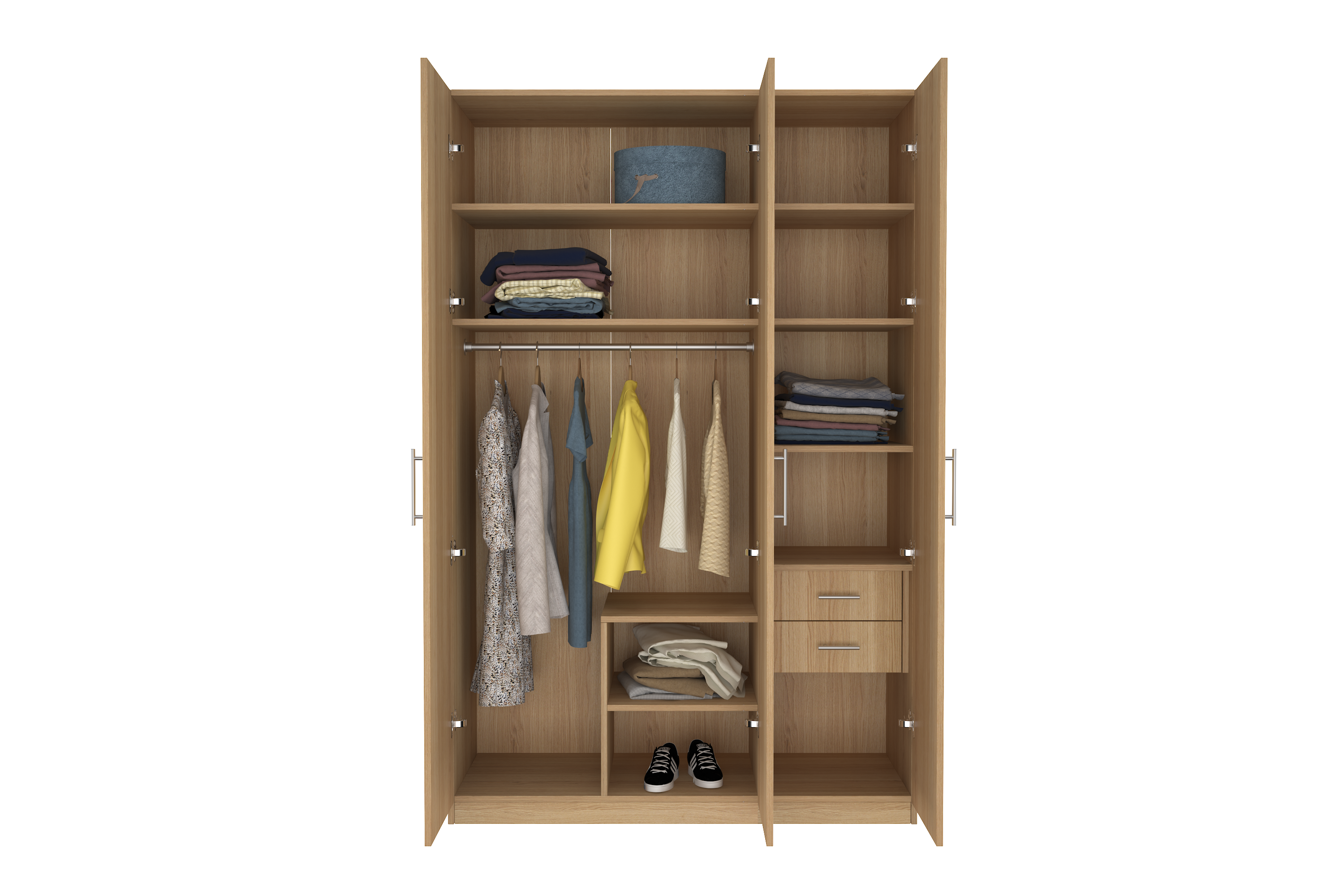 Elegant Three Door Wardrobe D6