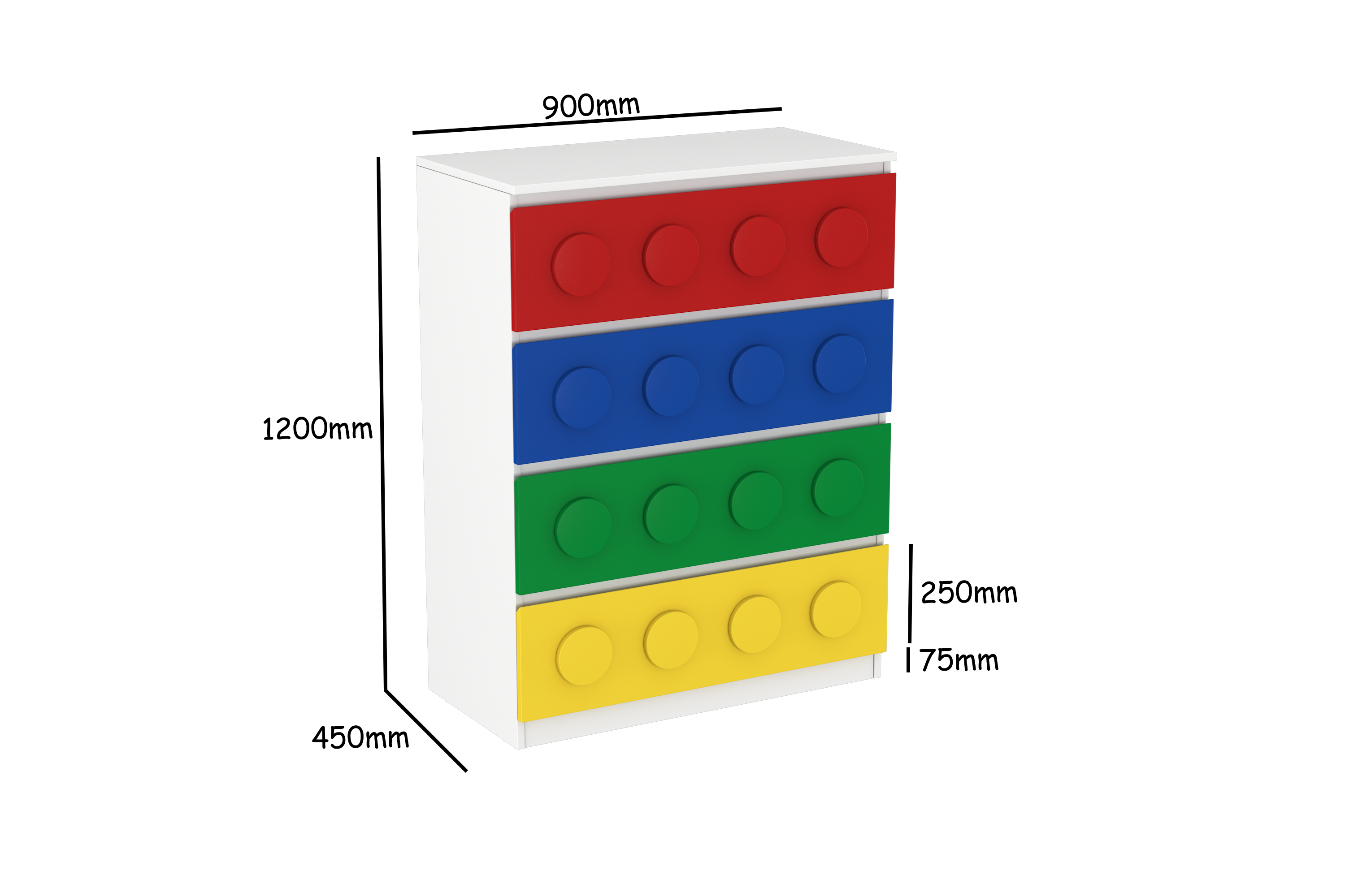 Lego Inspired Chest of Drawers D2