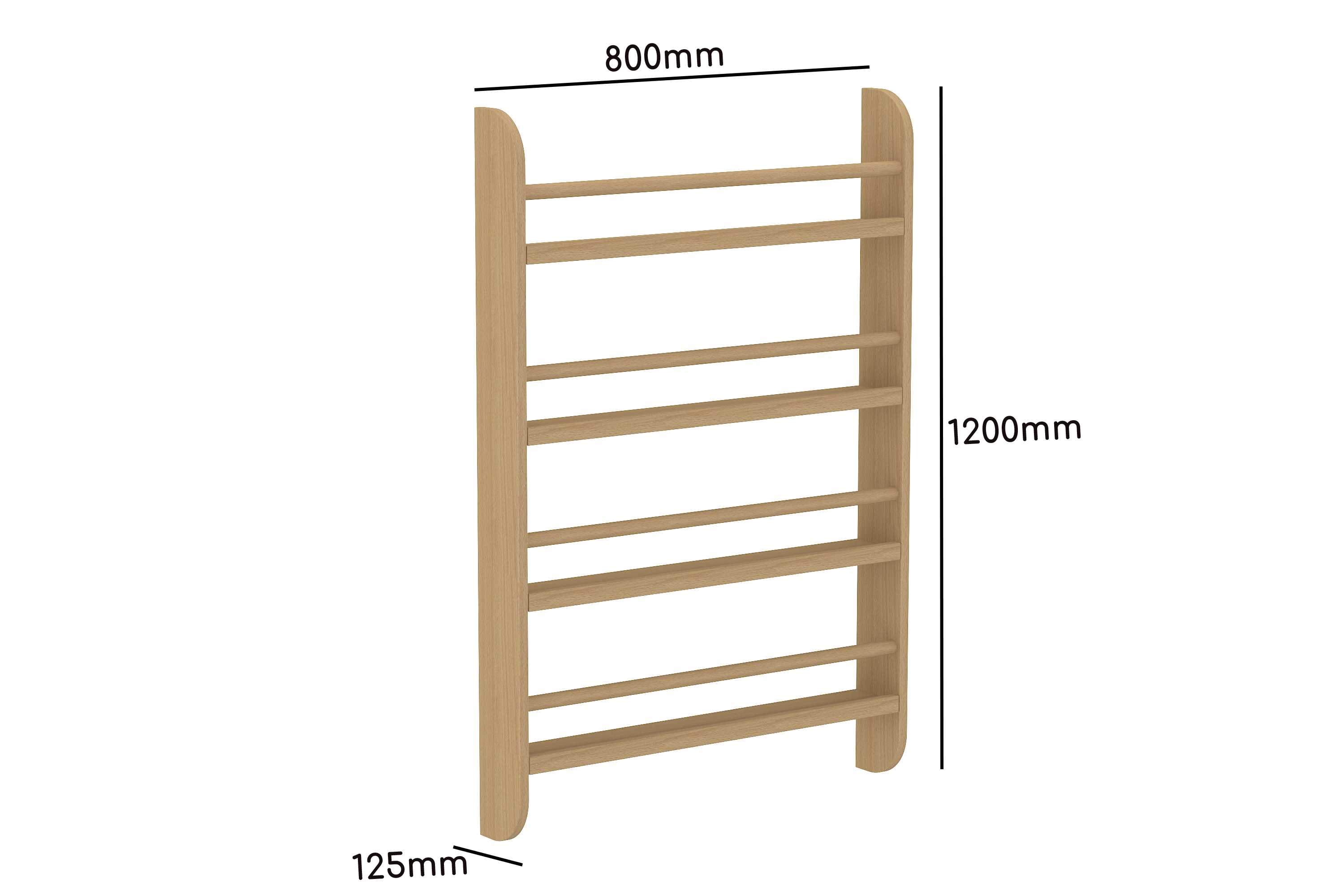 Ledge bookshelf in Oak