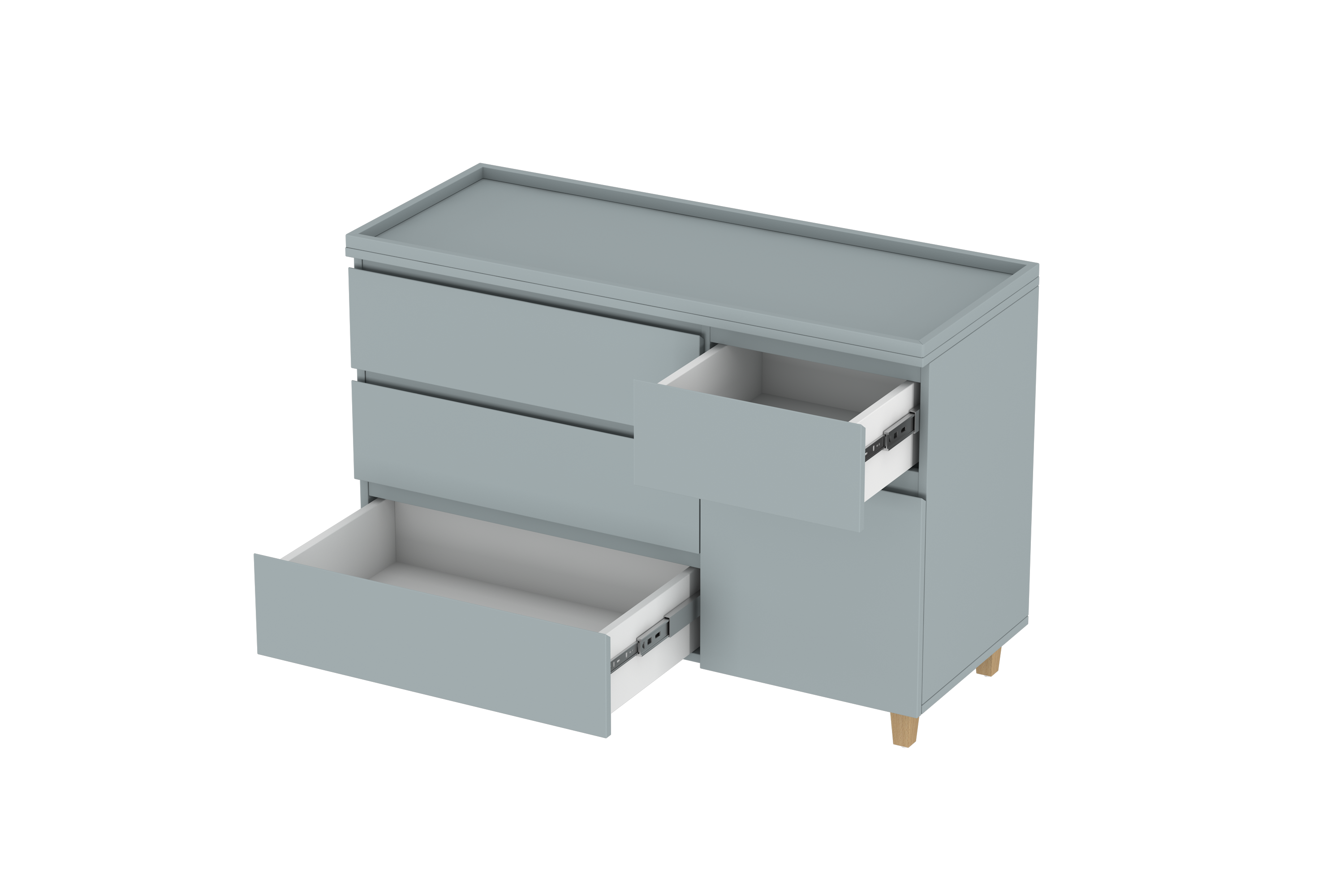 LittleBird Changing Station X4 in Grey with Groove Handle