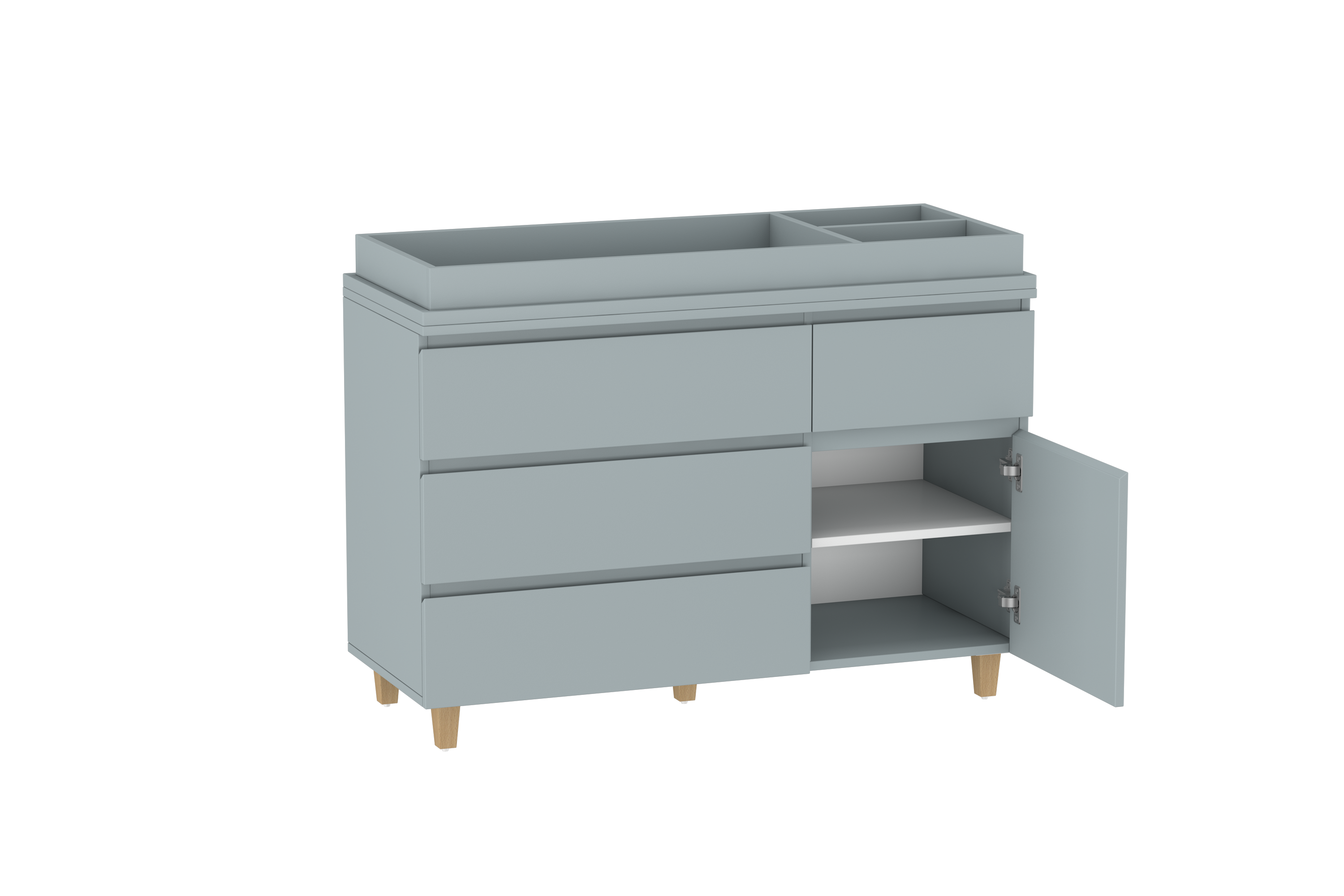 LittleBird Changing Station X4 in Grey with Groove Handle