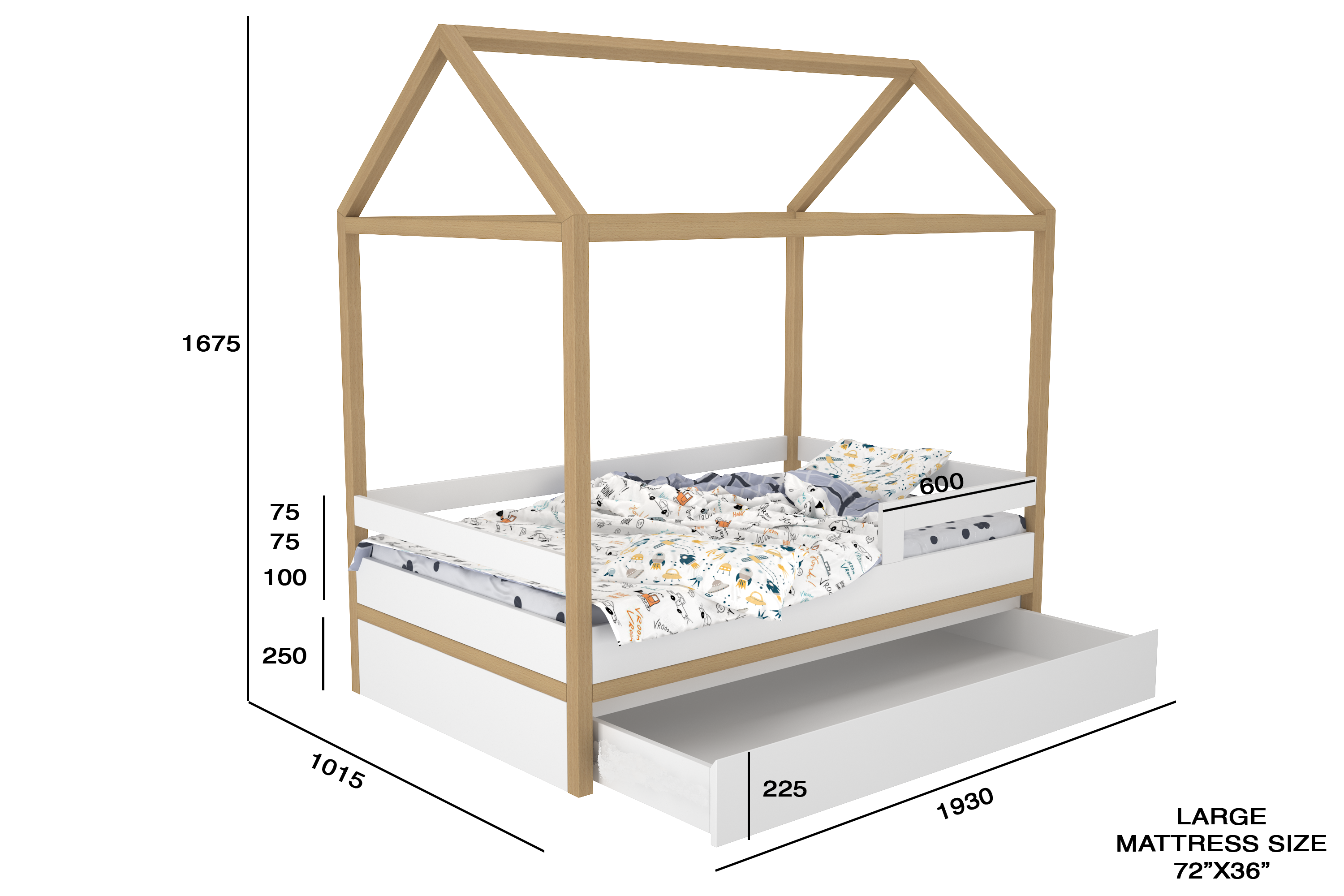 Hut Bed with Storage B3