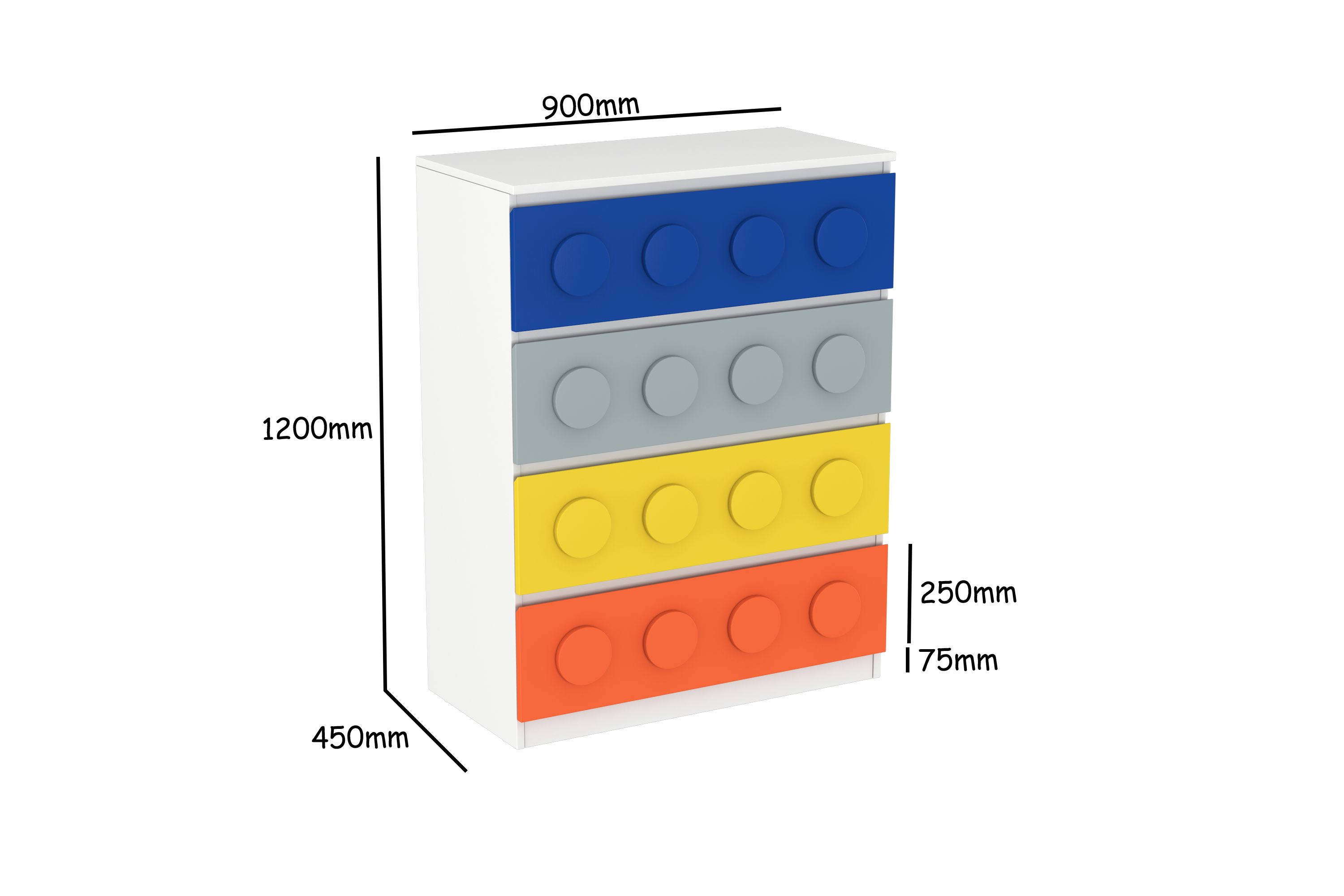Lego Inspired Chest of Drawers D1