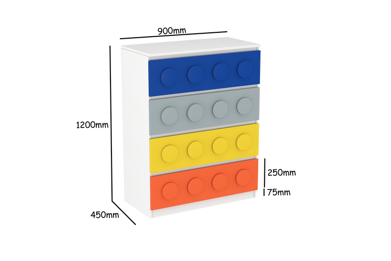 Lego Inspired Chest of Drawers D1