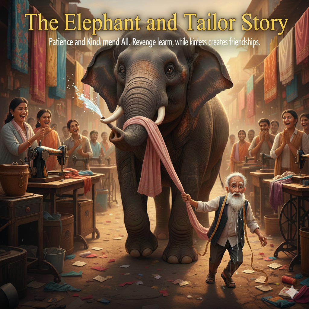 Elephant and Tailor Story with Moral