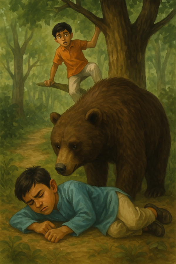 The Bear and the Two Friends Story With Moral for Kids