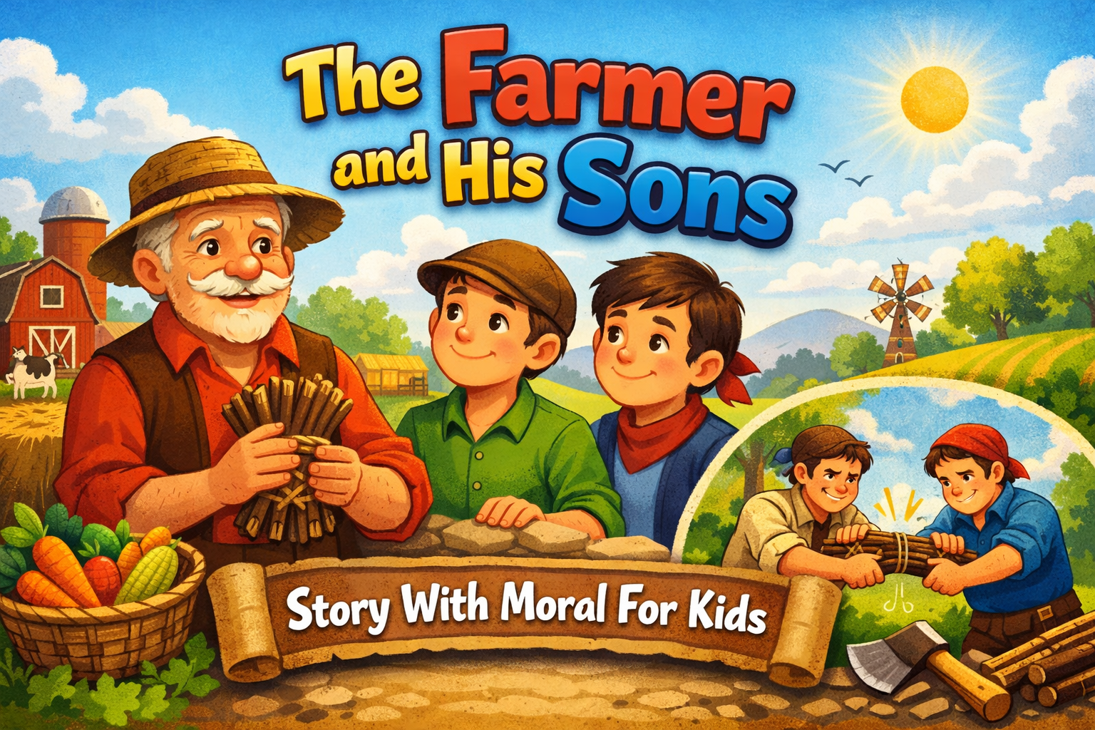 The Farmer and His Sons Story With Moral For Kids