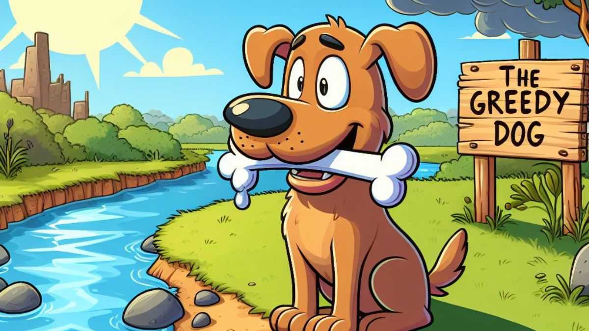 The Story of the Greedy Dog: A Fable with a Moral for Kids