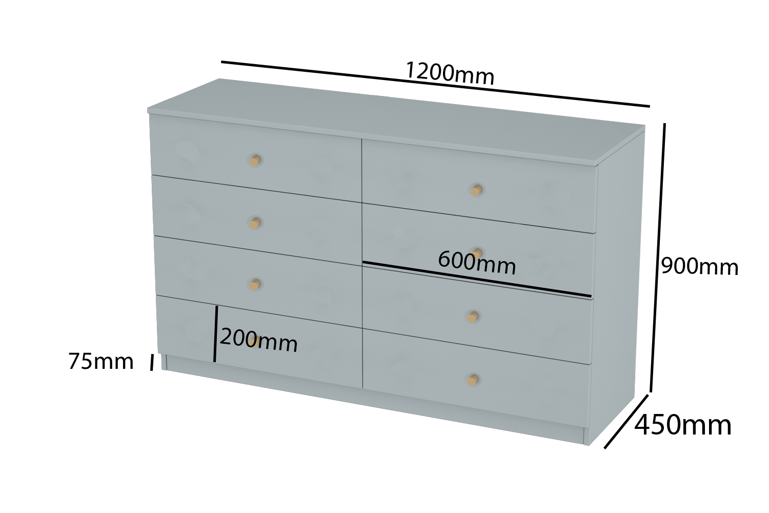 LittleBird Chest of Drawer S9 in Grey