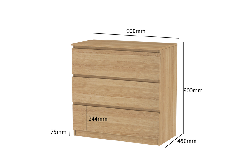 LittleBird Chest of Drawer S6 in Oak