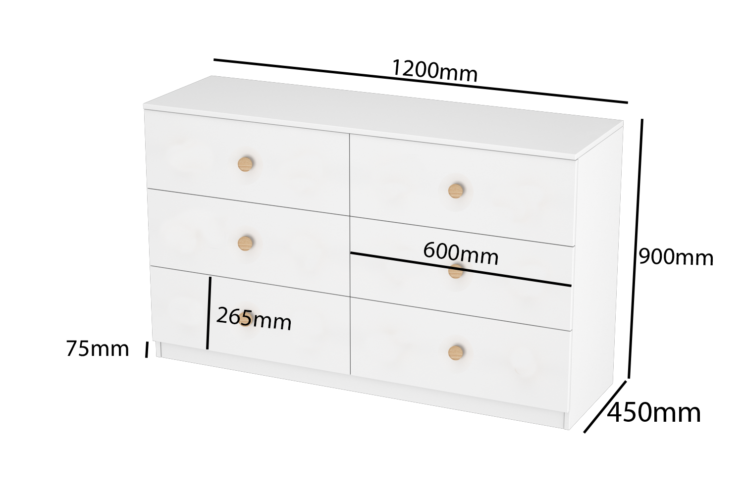LittleBird Chest of Drawer S8 in White