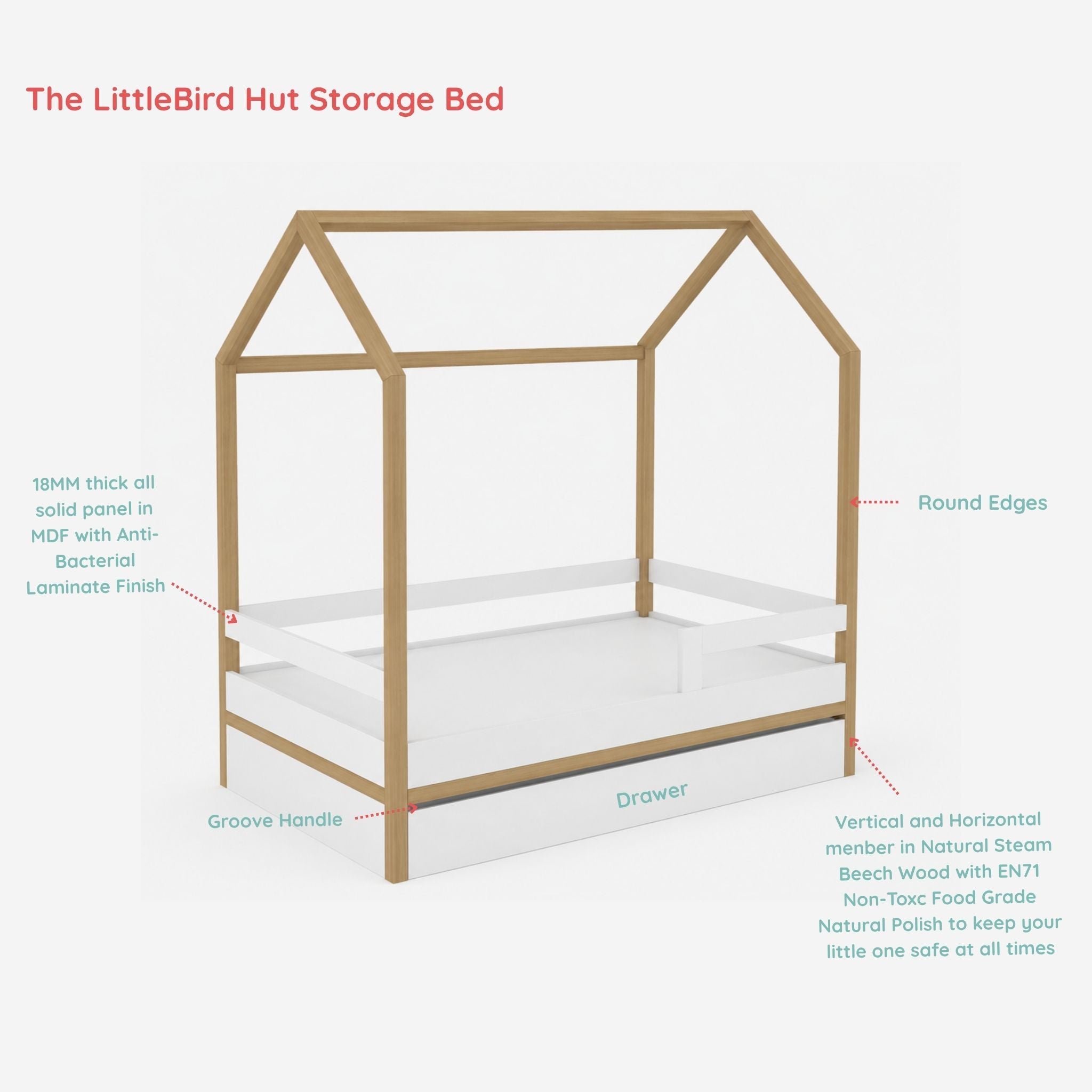 Hut Bed with Storage B3