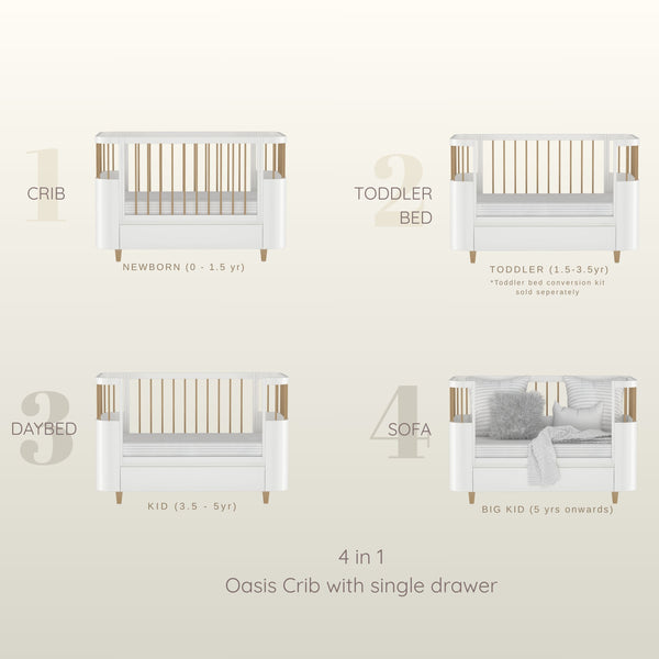4 in 1 Oasis Crib With Storage