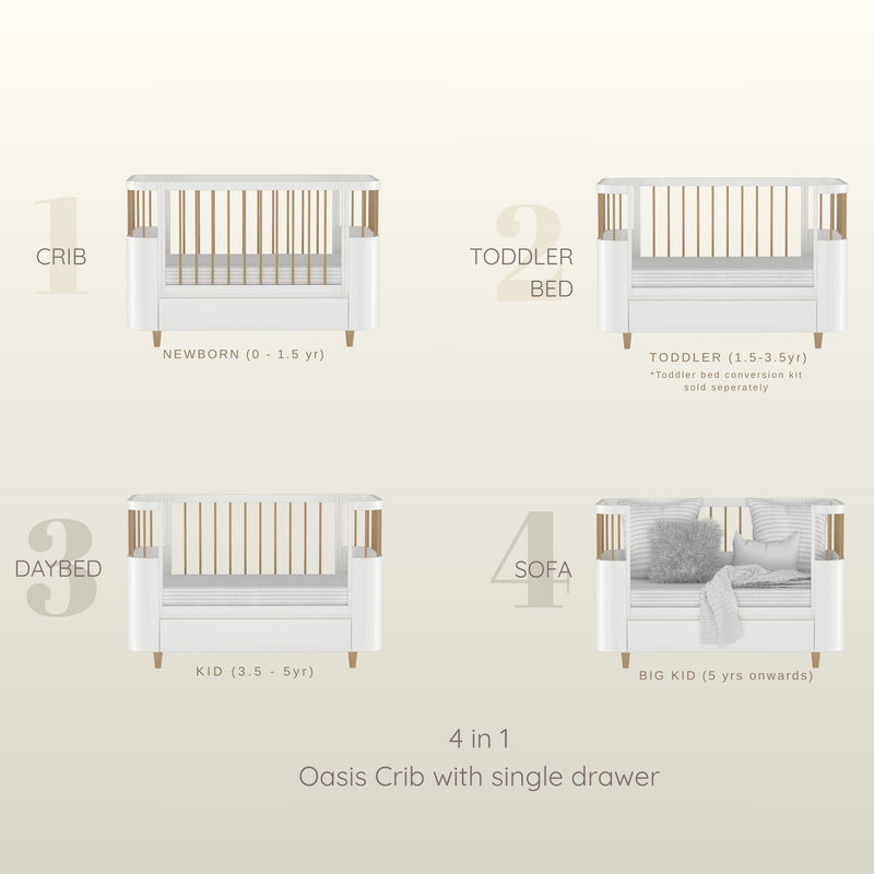 4 in 1 Oasis Crib With Storage