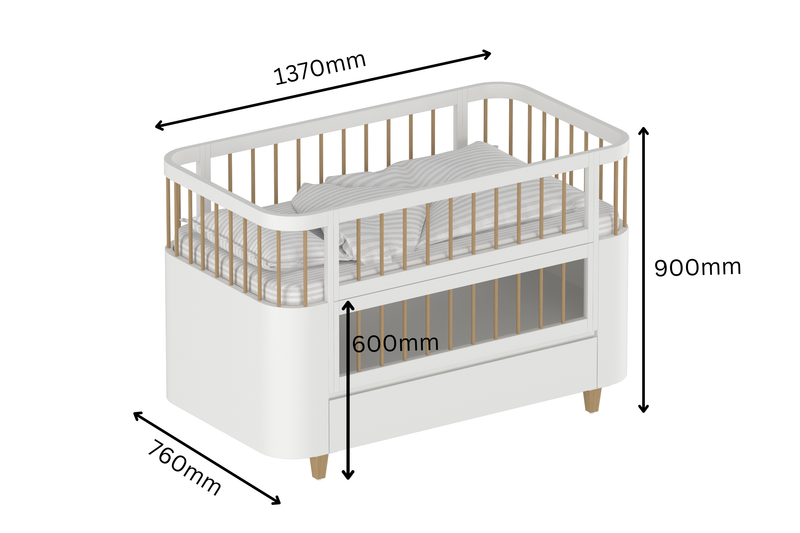 5 In 1 Oasis Co-Sleeping Crib With Storage