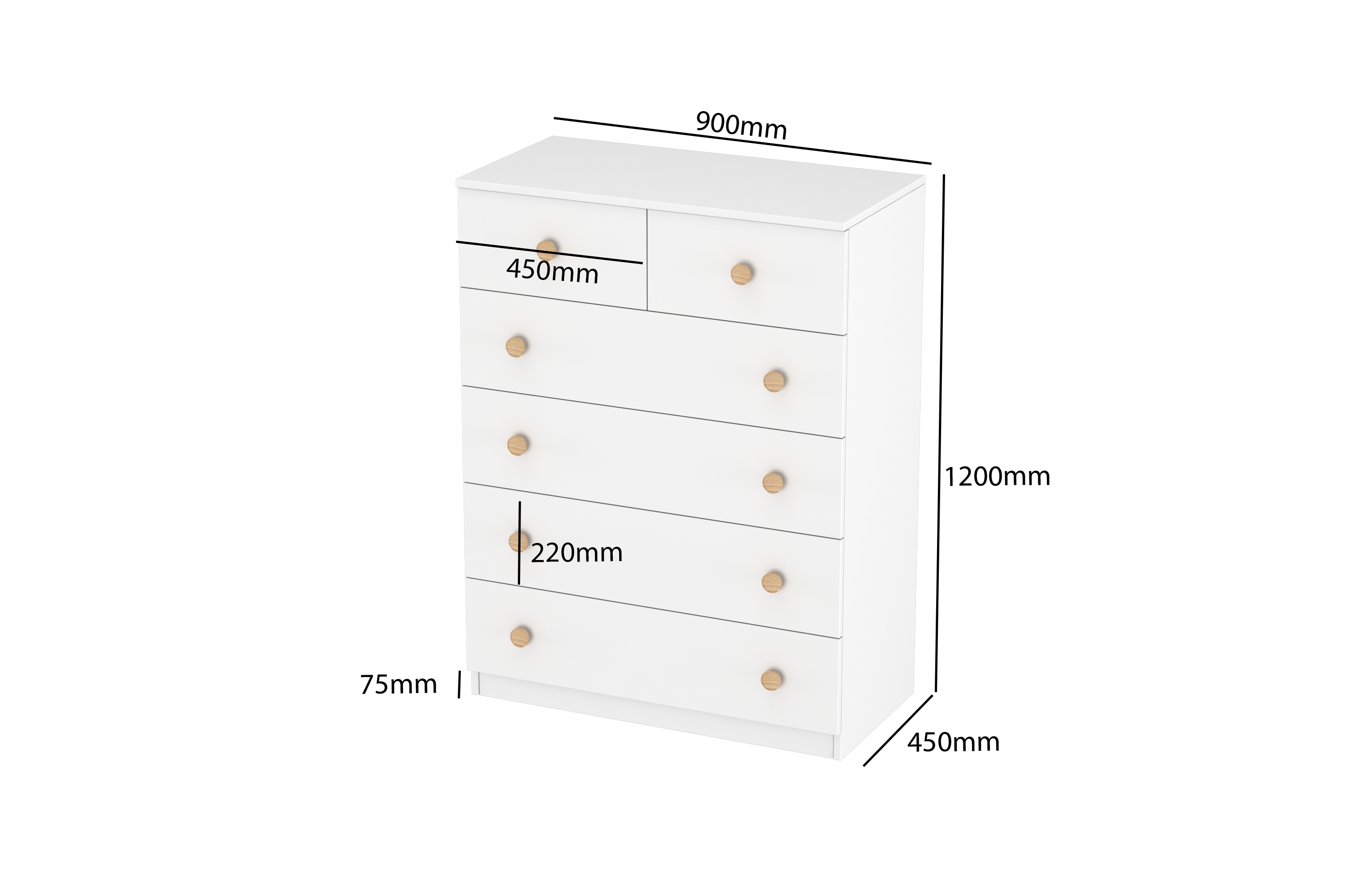 LittleBird Chest of Drawer S4 in White