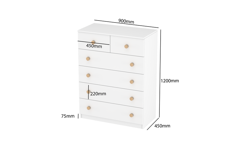 LittleBird Chest of Drawer S4 in White