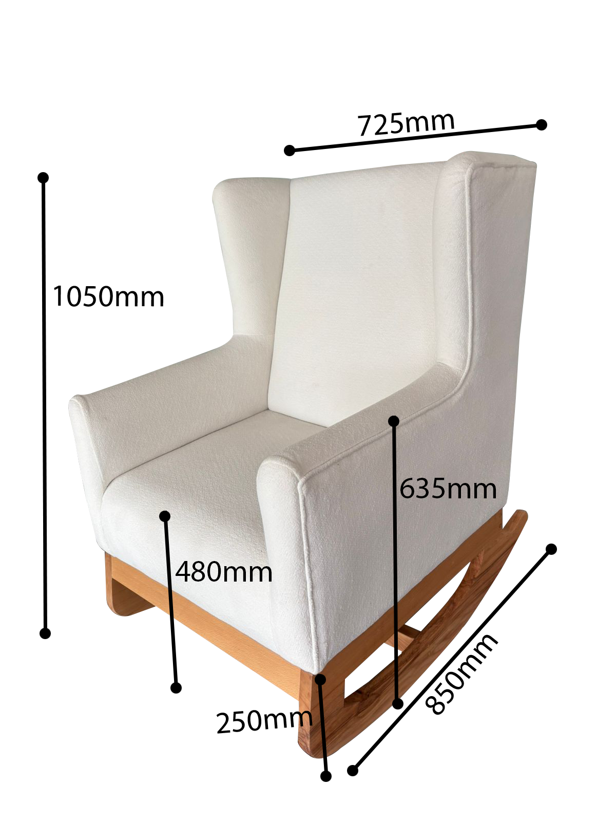 Sway Nursing Chair, Lumbar Cushion and Ottoman