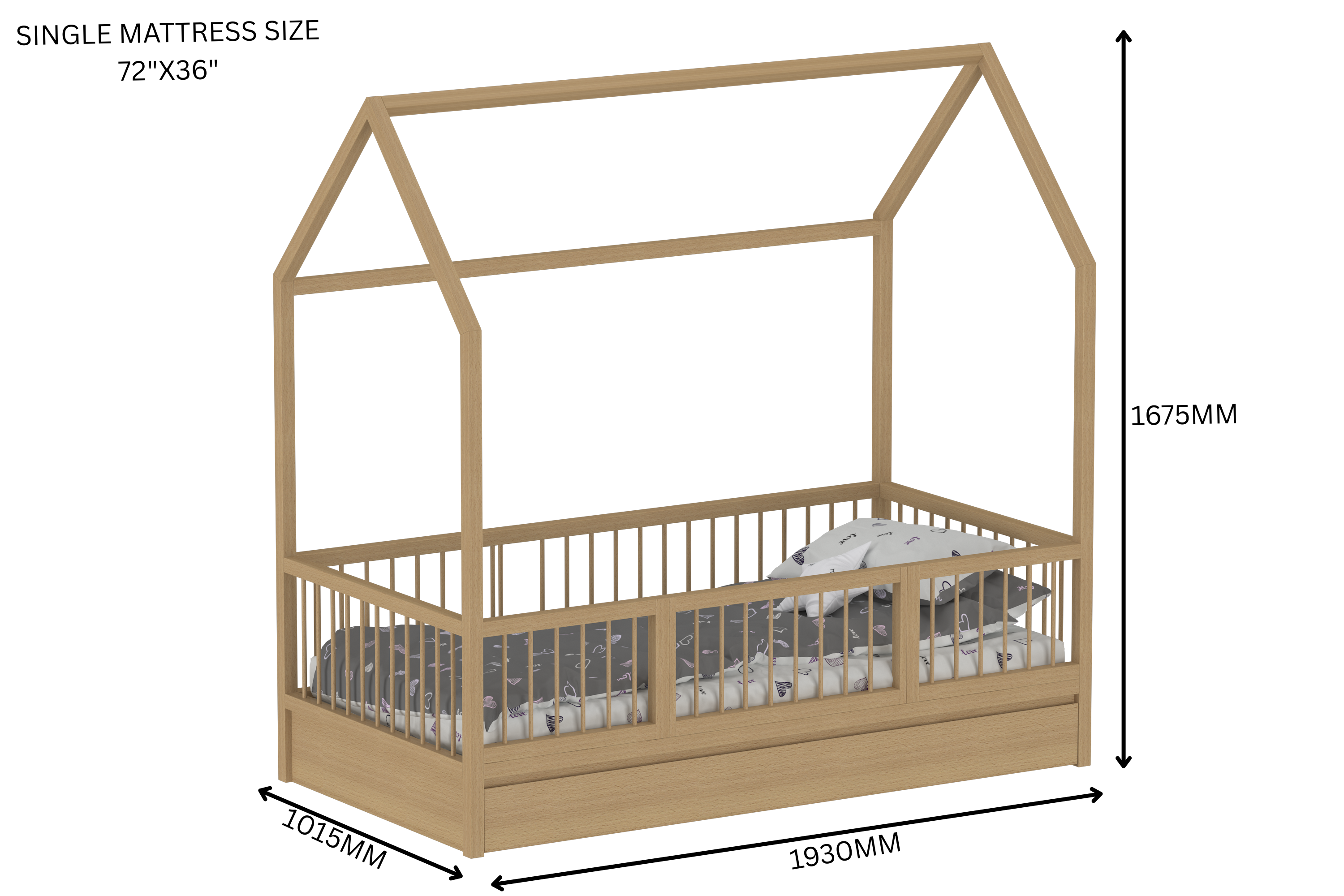 The LittleBird Floor Hut Bed B2 with Storage