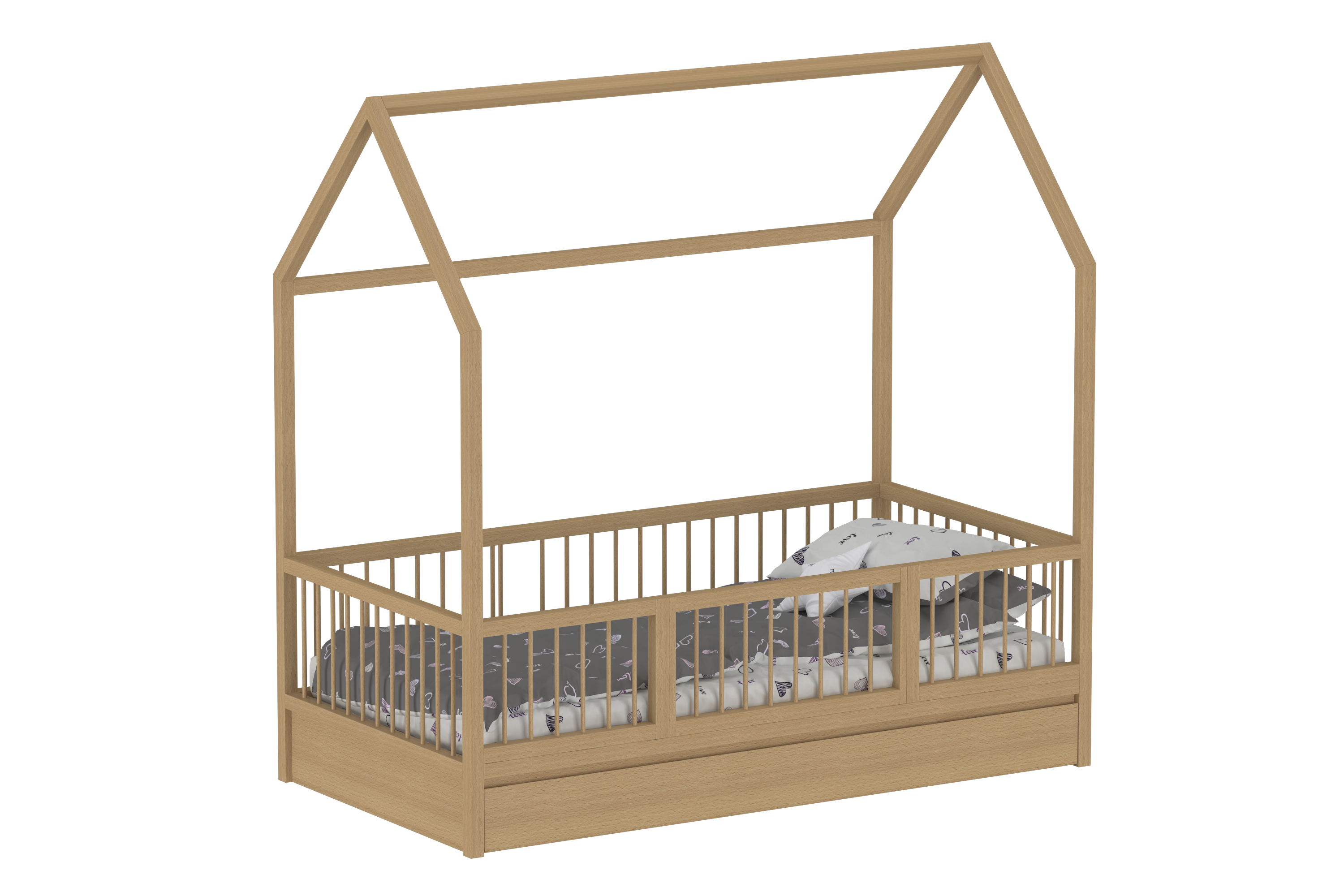 The LittleBird Floor Hut Bed B2 with Storage