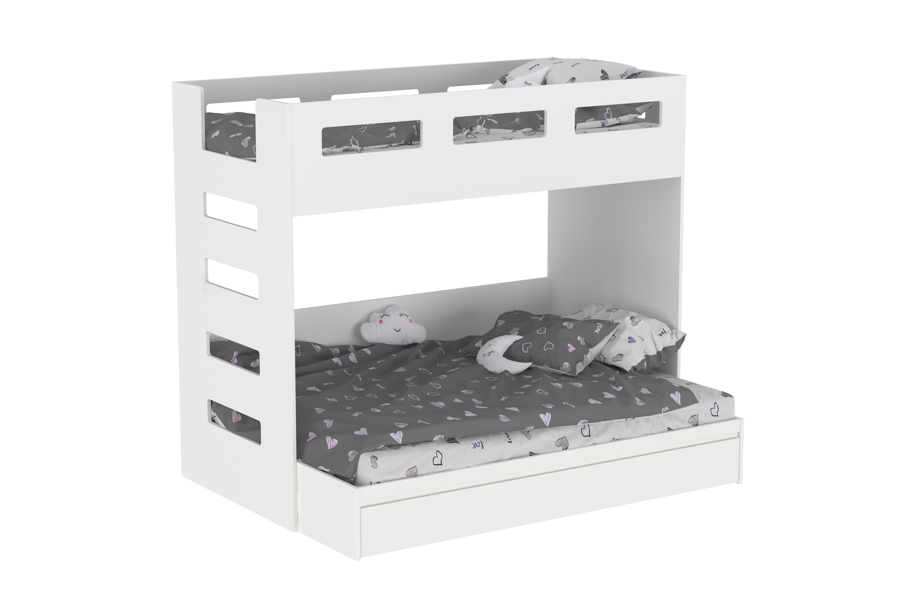 Delight Queen- Single Bunk Bed with Trundle Bed