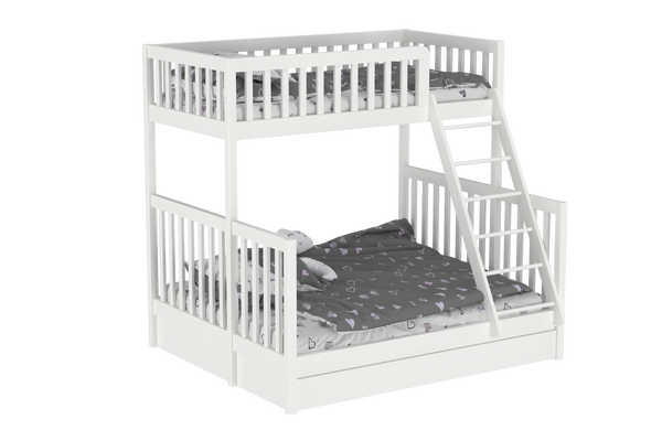 Harmony Queen-Single Bunk Bed with Trundle Bed