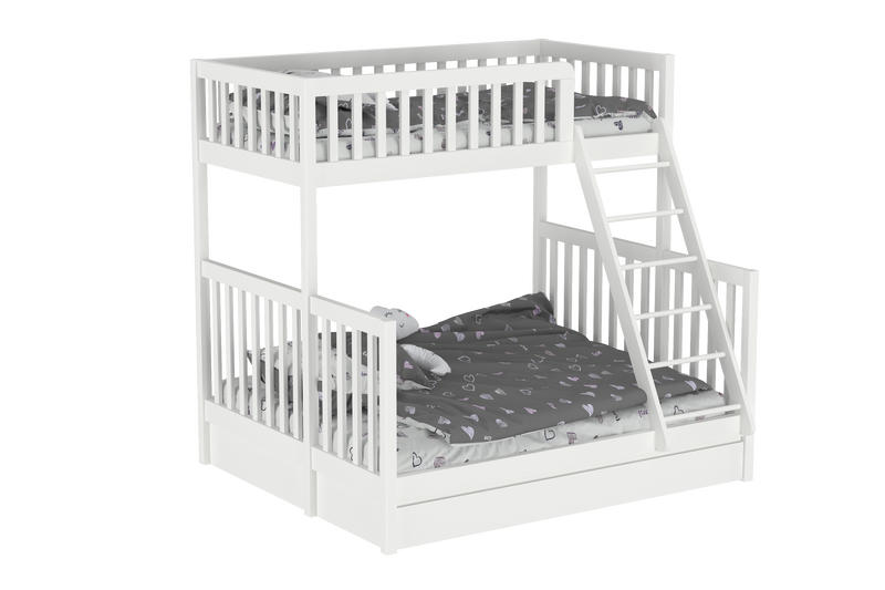 Harmony Queen Single Bunk Bed with Trundle Bed