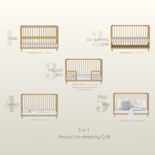 5 in 1 Amour Co Sleeping Crib