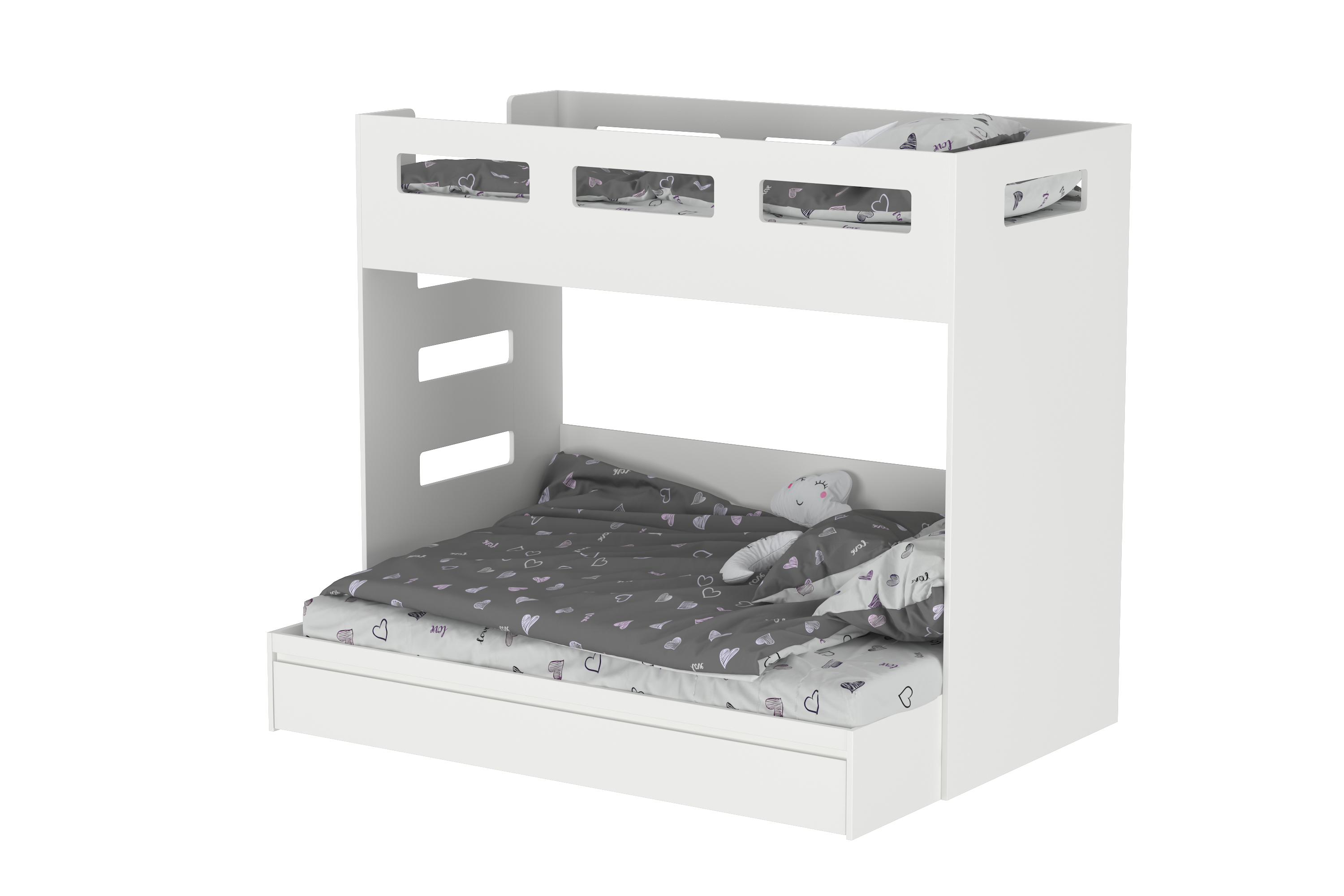 Delight Queen- Single Bunk Bed with Trundle Bed