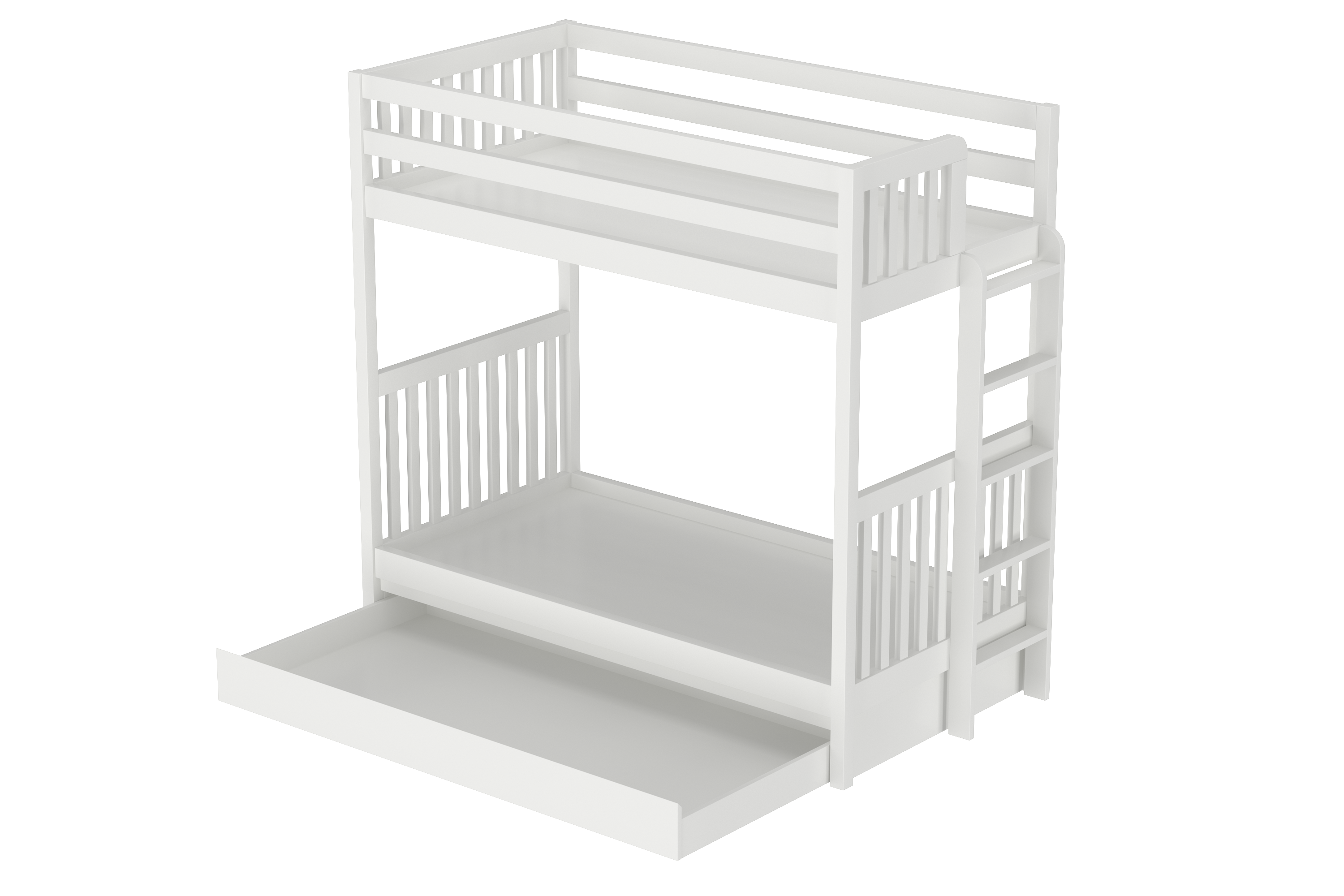 Harmony Single Single Beechwood Bunk Bed with Trundle Bed