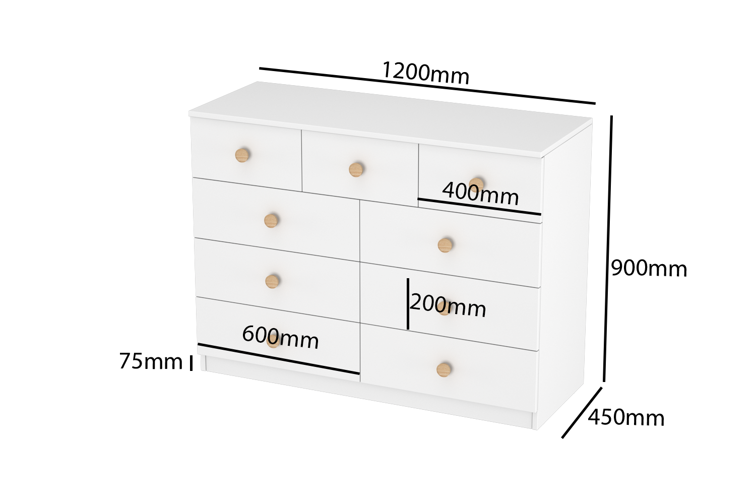 LittleBird Chest of Drawer S3 in White